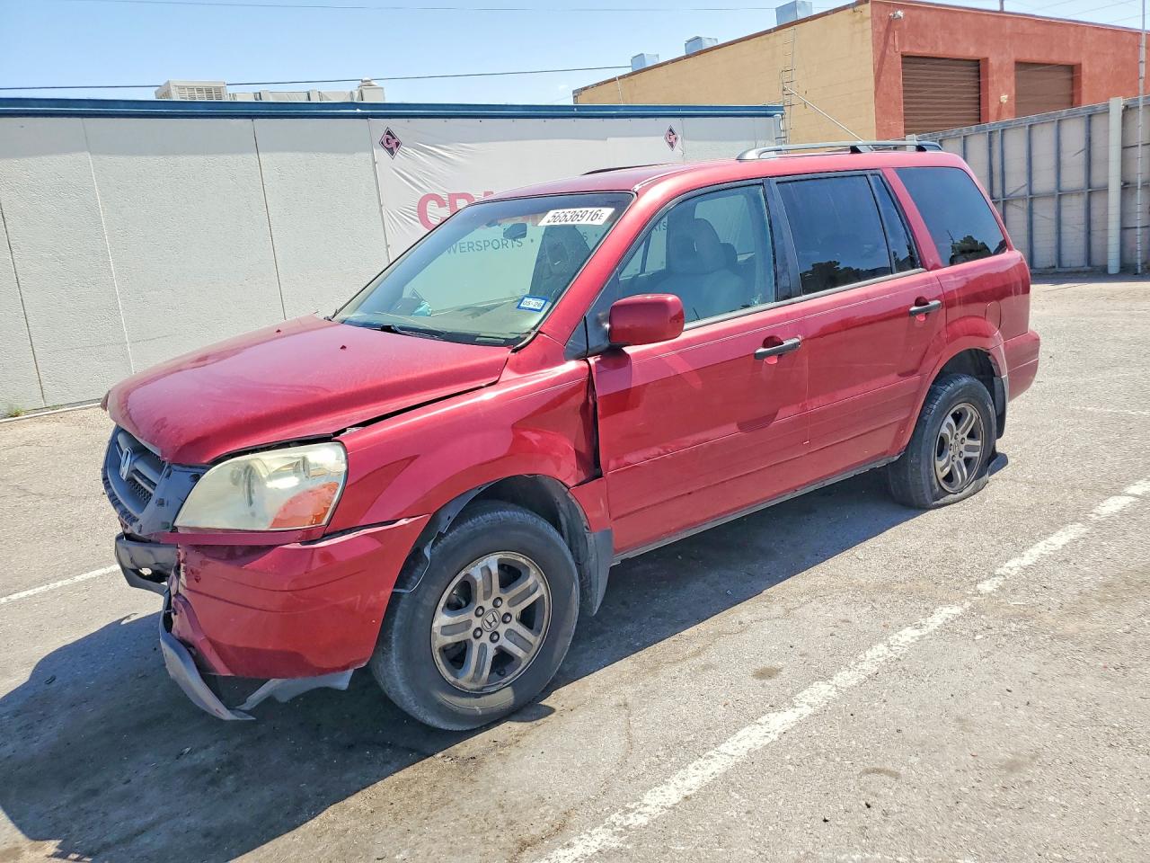 2004 Honda Pilot Exl Maroon vin: 2HKYF18634H619605