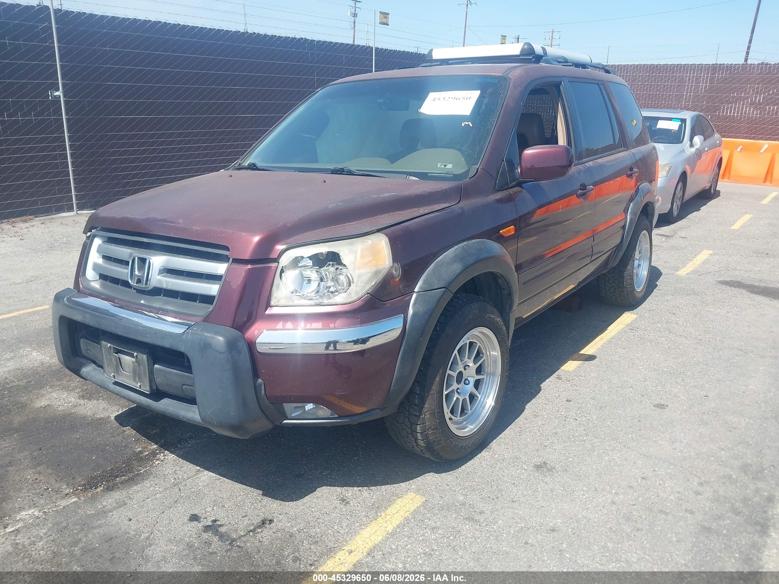 2007 Honda Pilot Ex-l Purple vin: 2HKYF18637H503051