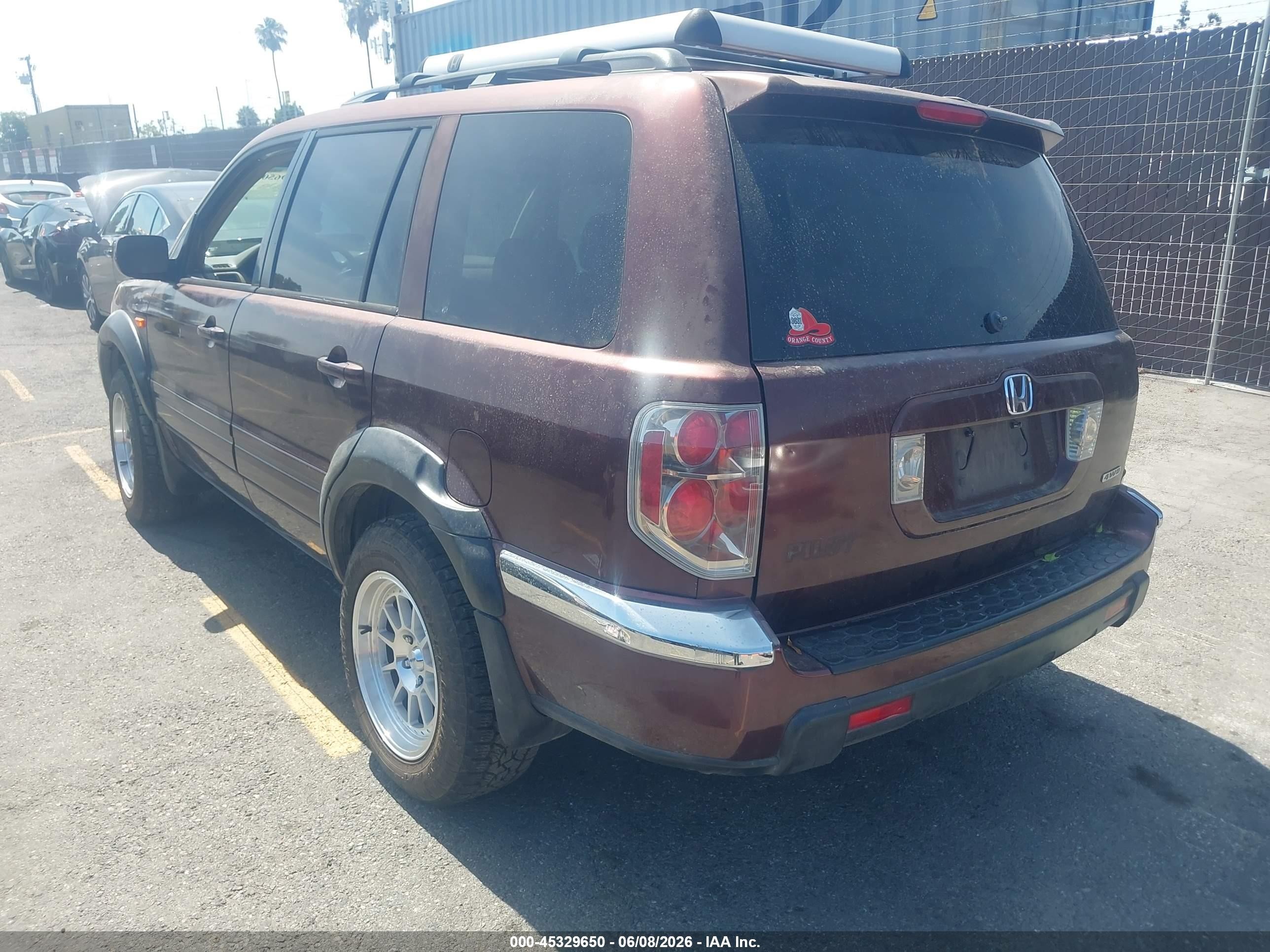 2007 Honda Pilot Ex-l Purple vin: 2HKYF18637H503051