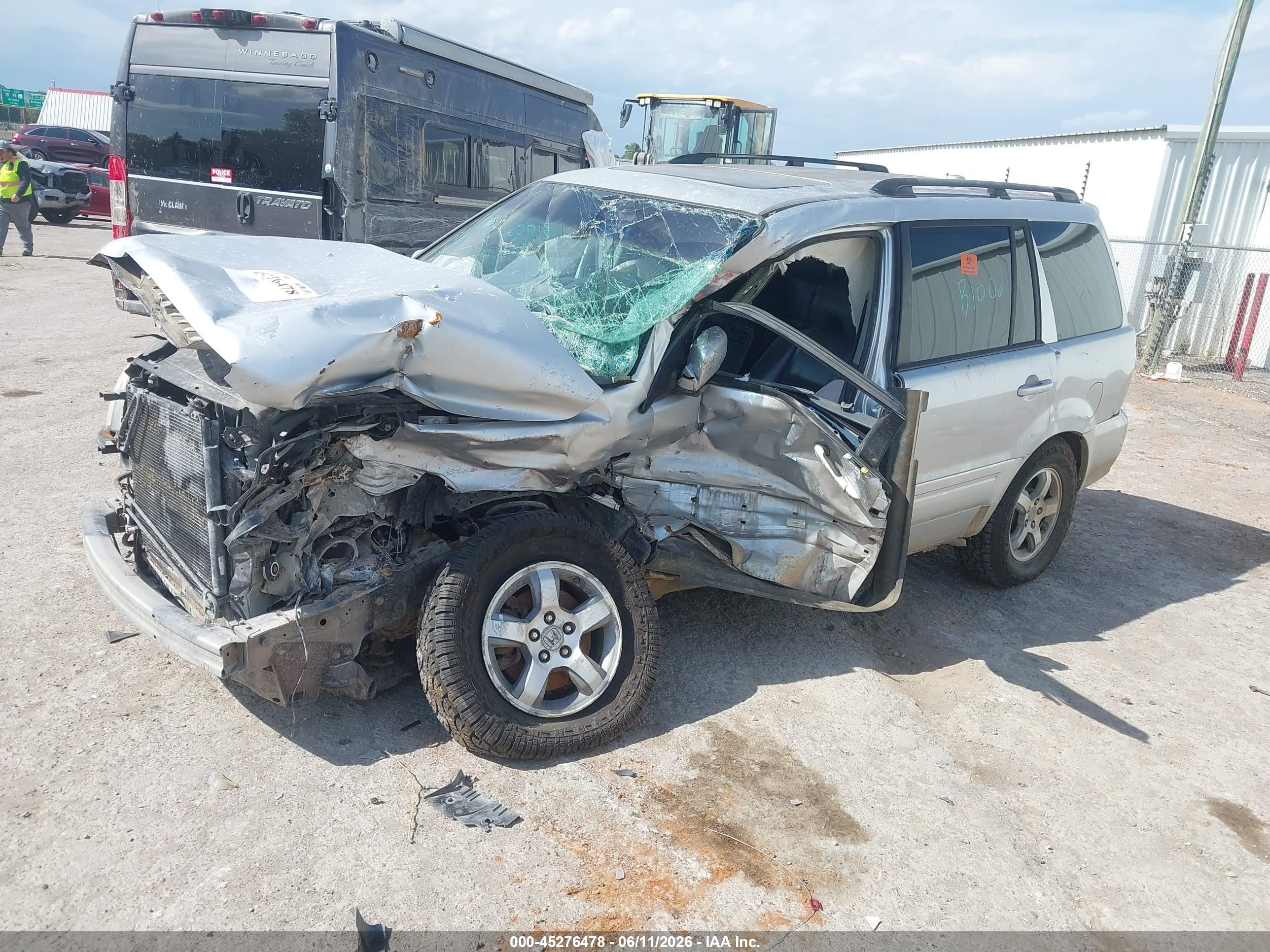 2007 Honda Pilot Ex-l Silver vin: 2HKYF18637H515474