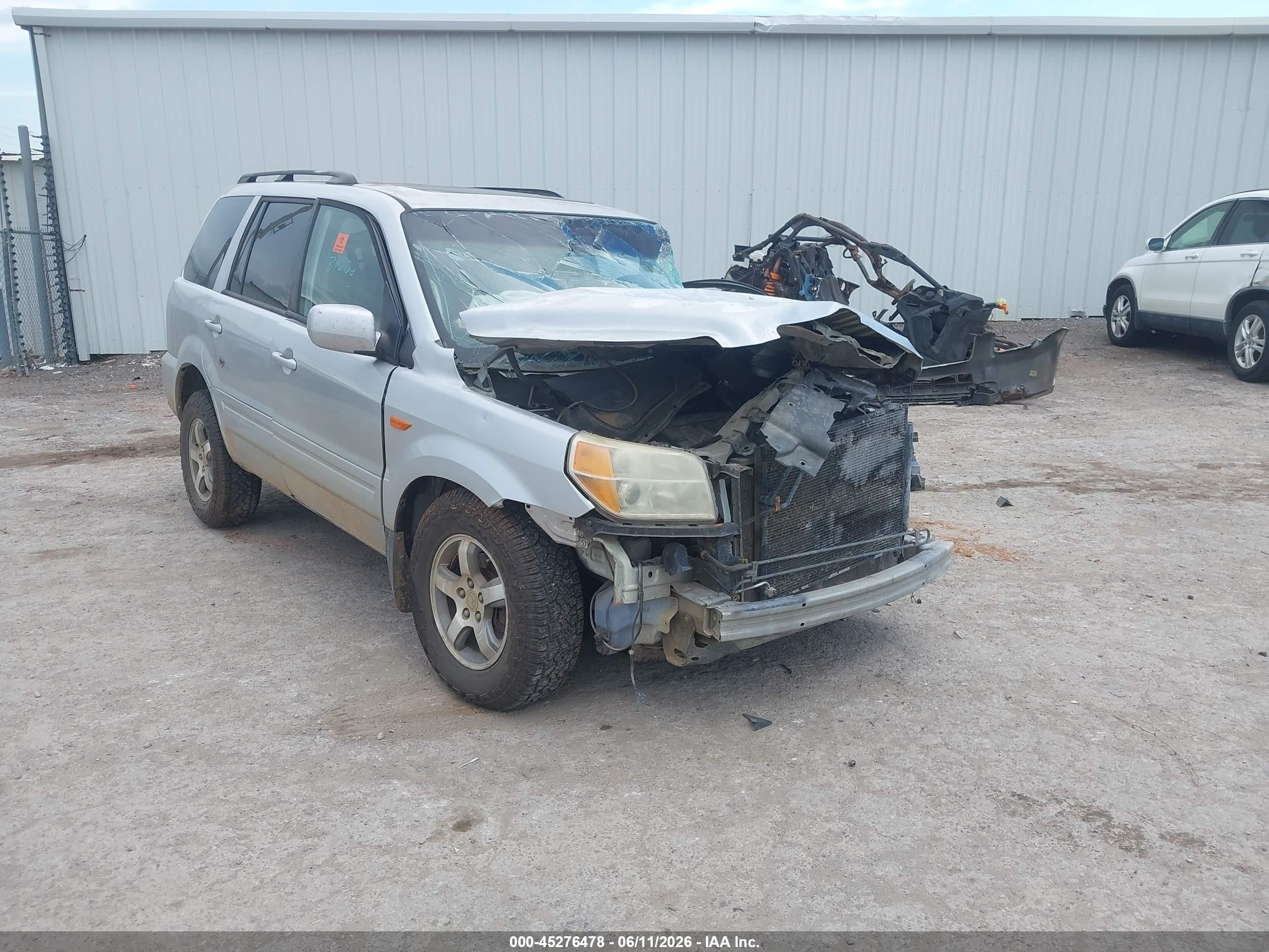 2007 Honda Pilot Ex-l Silver vin: 2HKYF18637H515474