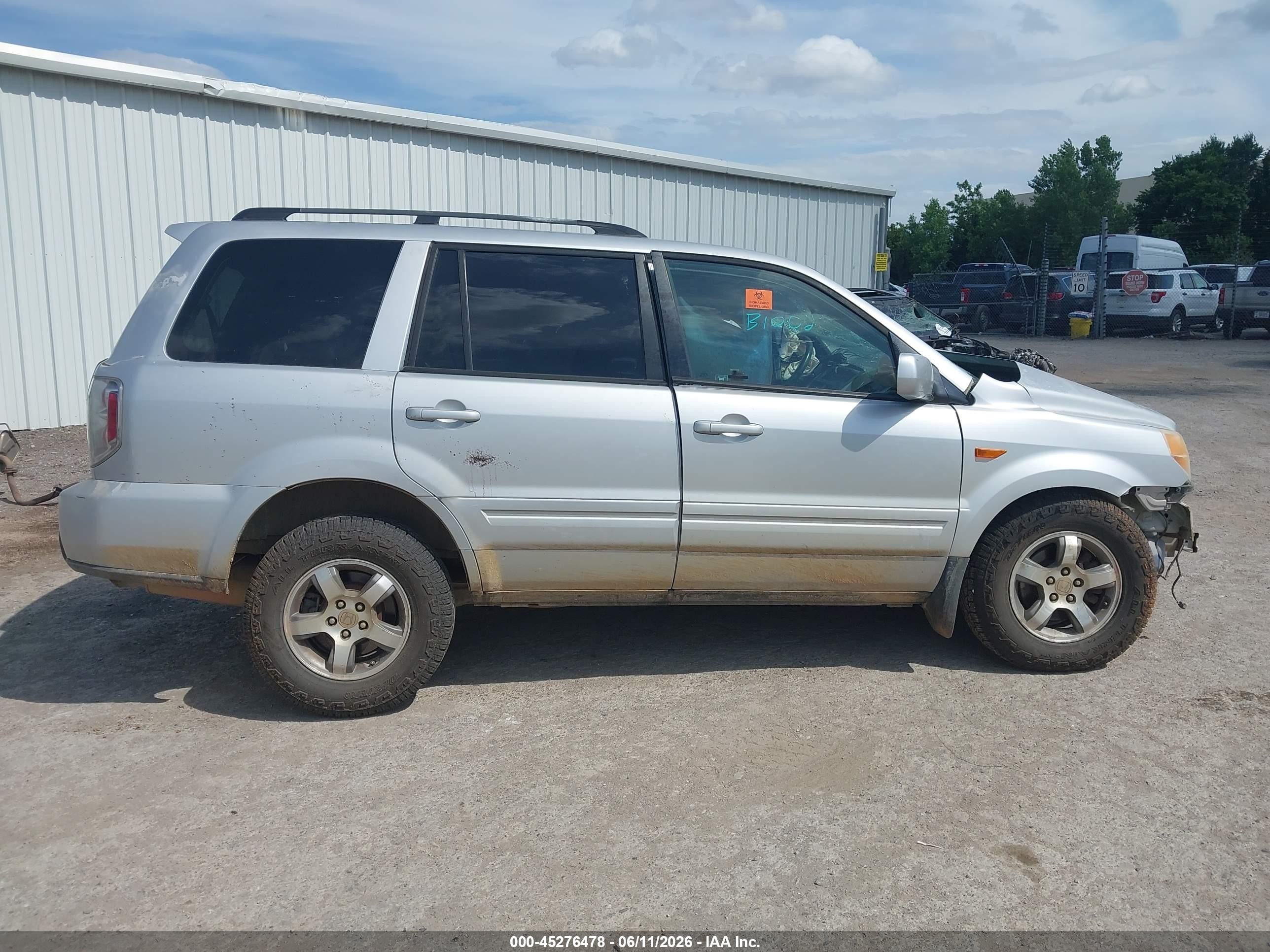 2007 Honda Pilot Ex-l Silver vin: 2HKYF18637H515474