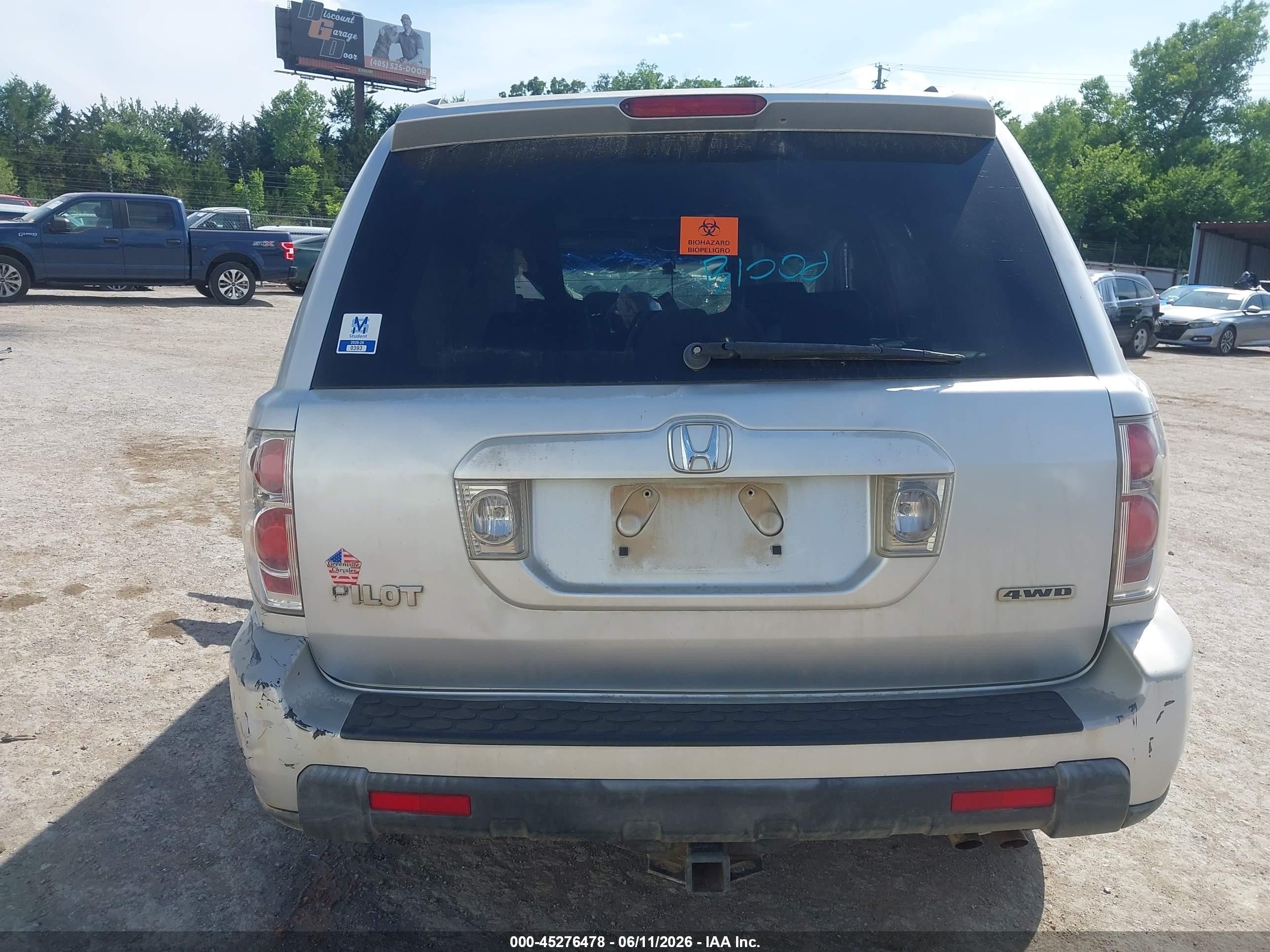 2007 Honda Pilot Ex-l Silver vin: 2HKYF18637H515474