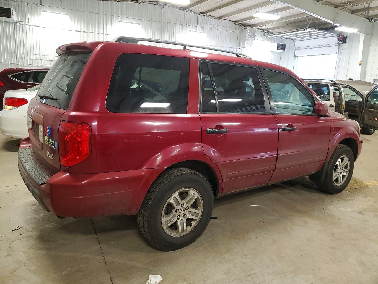 2003 Honda Pilot Exl Red vin: 2HKYF18643H522931