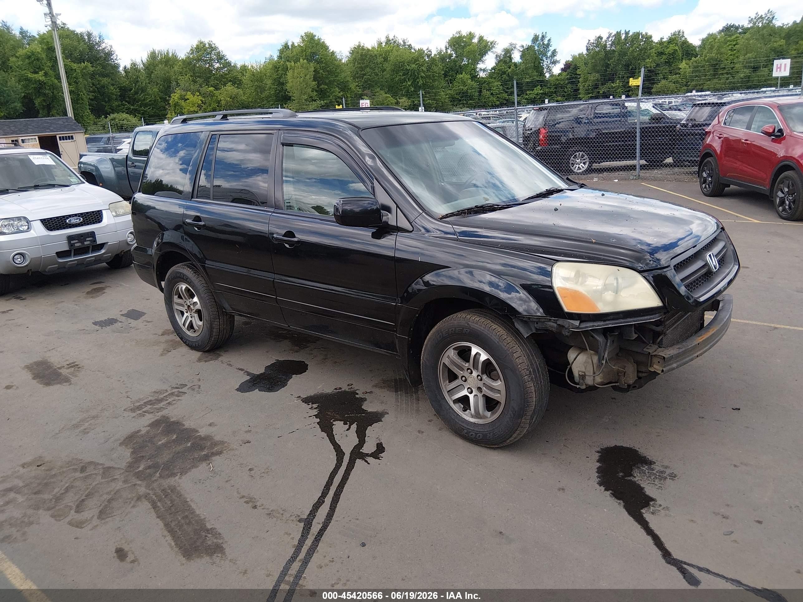 2004 Honda Pilot Ex-l Black vin: 2HKYF18644H558149