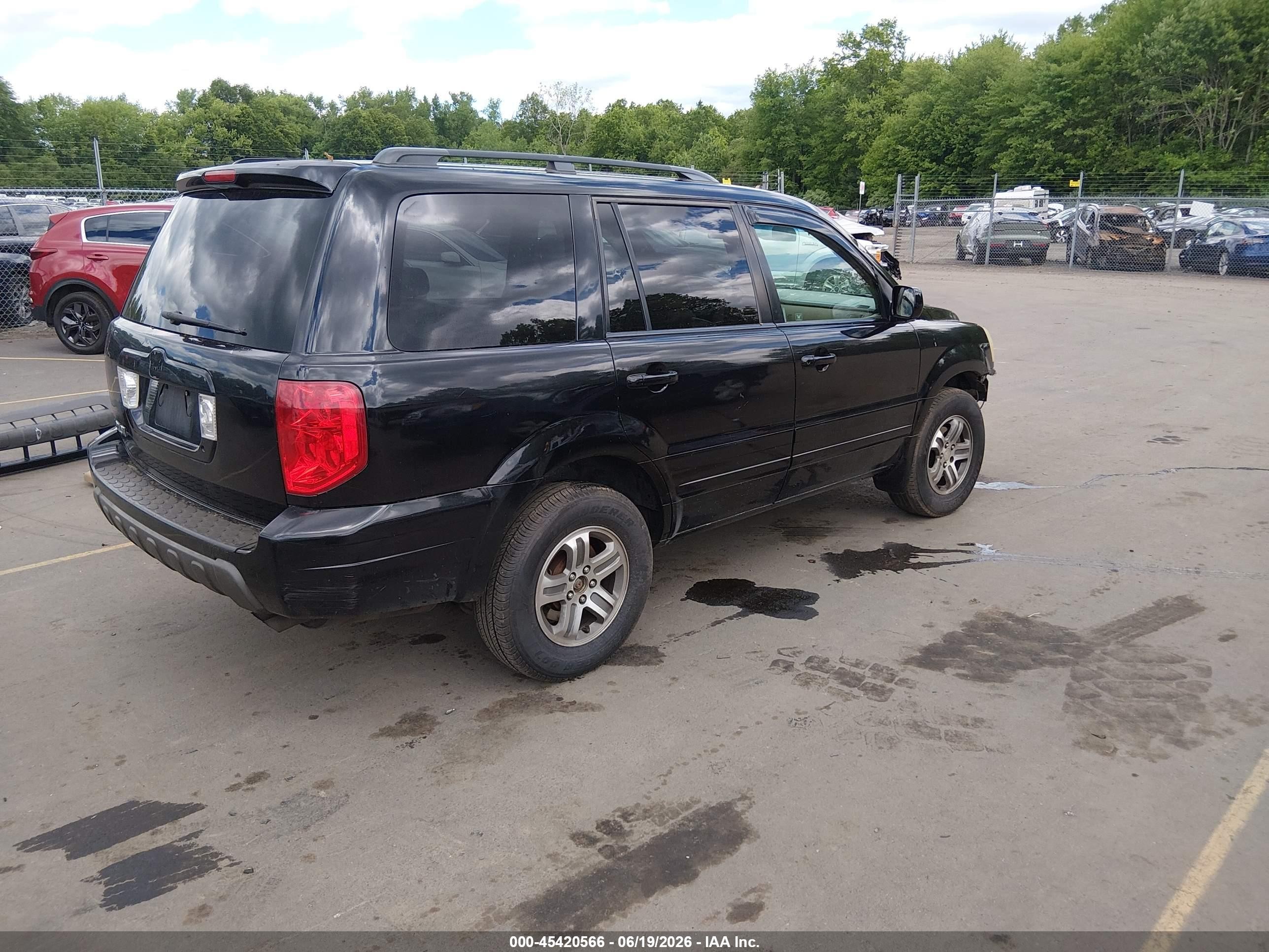 2004 Honda Pilot Ex-l Black vin: 2HKYF18644H558149