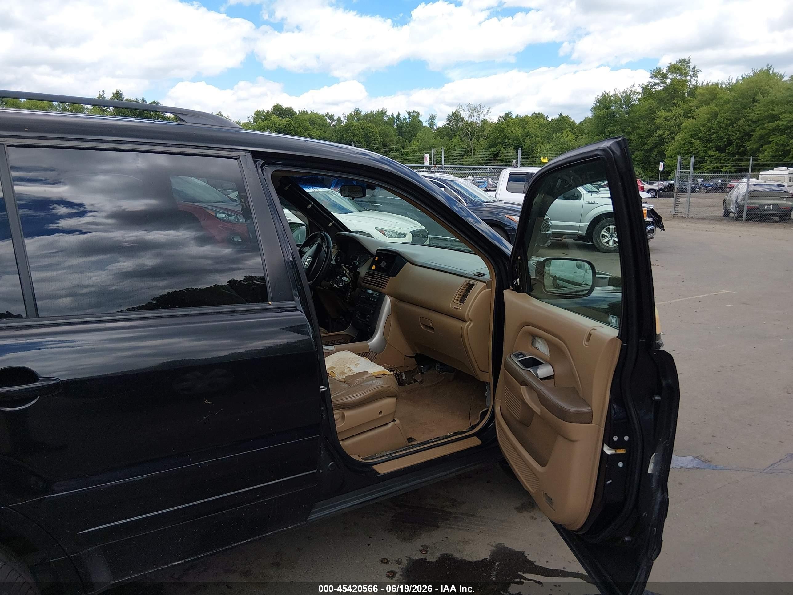 2004 Honda Pilot Ex-l Black vin: 2HKYF18644H558149
