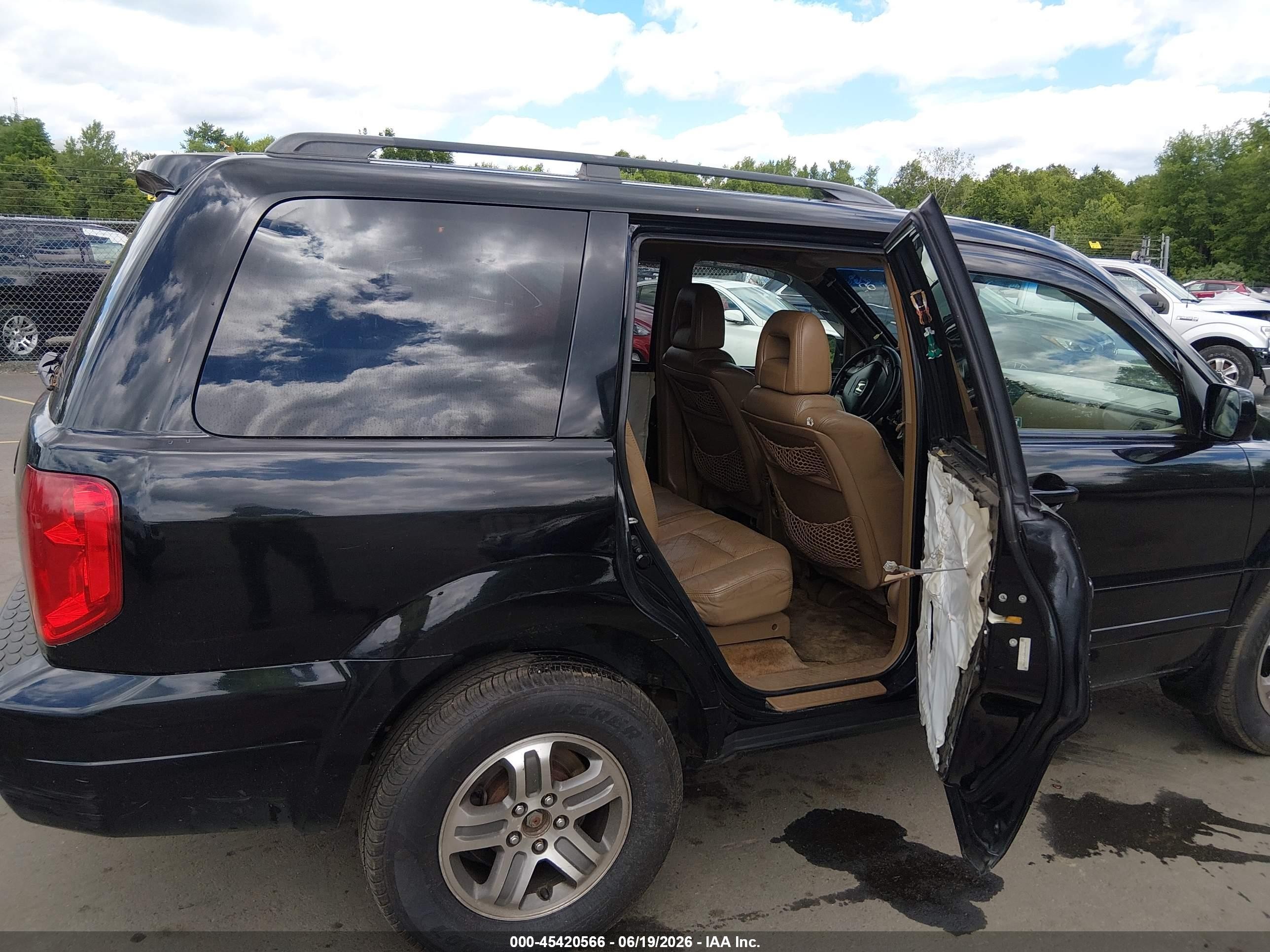 2004 Honda Pilot Ex-l Black vin: 2HKYF18644H558149