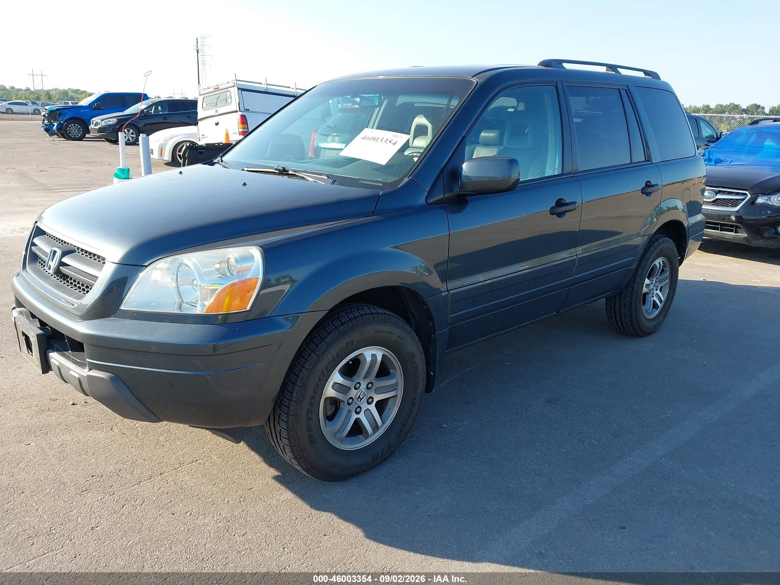 2004 Honda Pilot Ex-l Blue vin: 2HKYF18644H581351