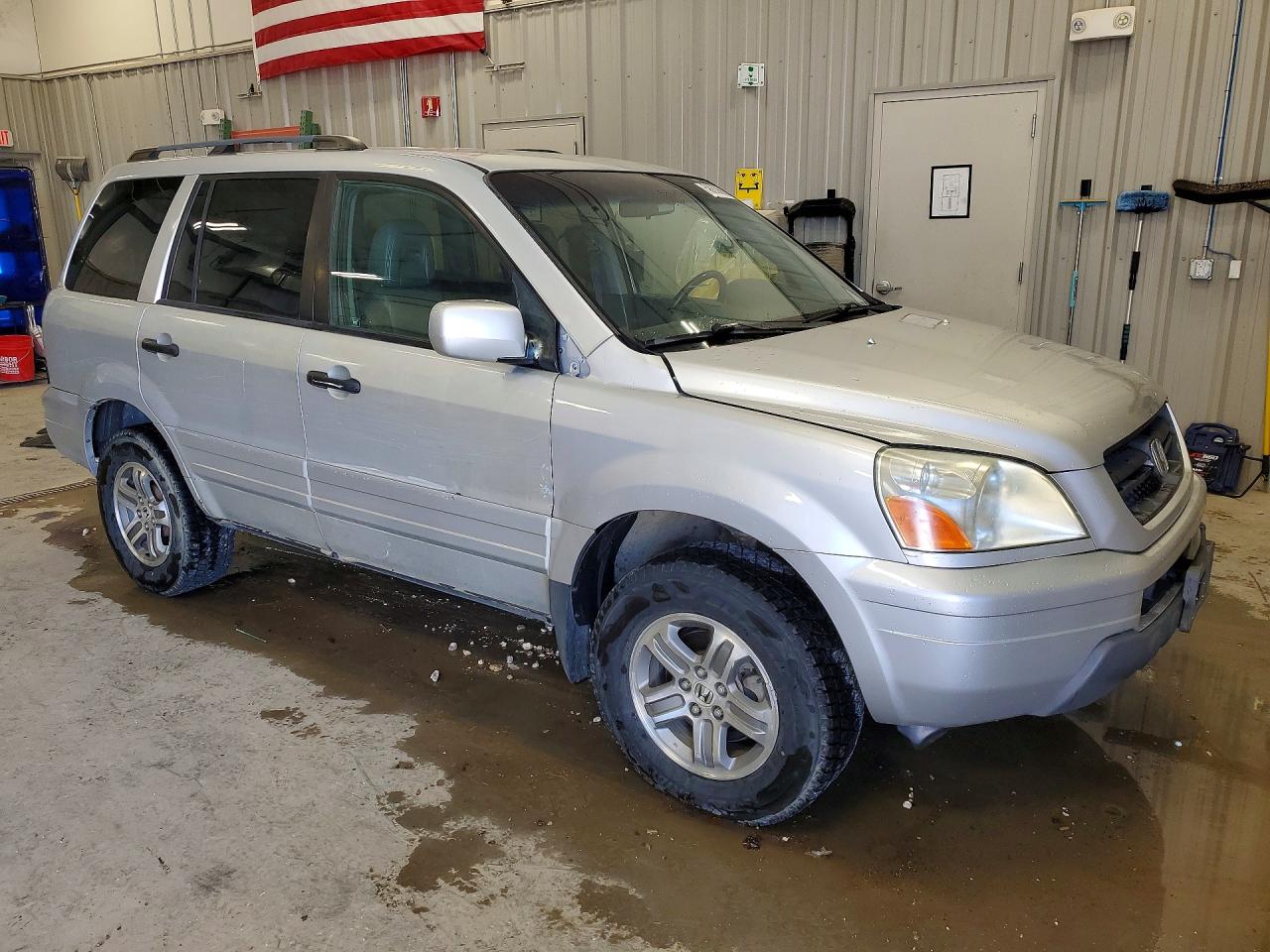 2004 Honda Pilot Exl Silver vin: 2HKYF18644H601145