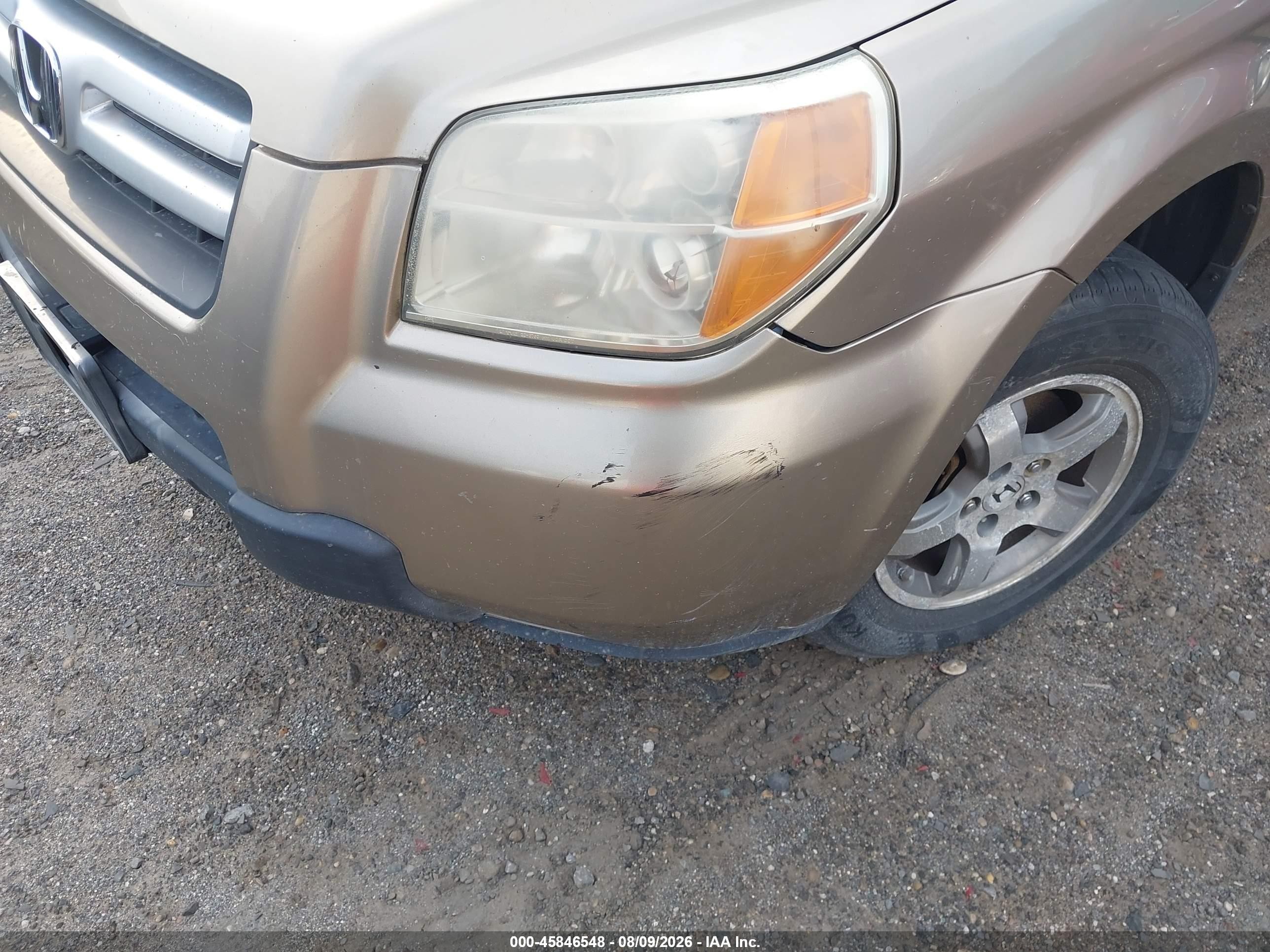 2006 Honda Pilot Ex-l Tan vin: 2HKYF18646H540088