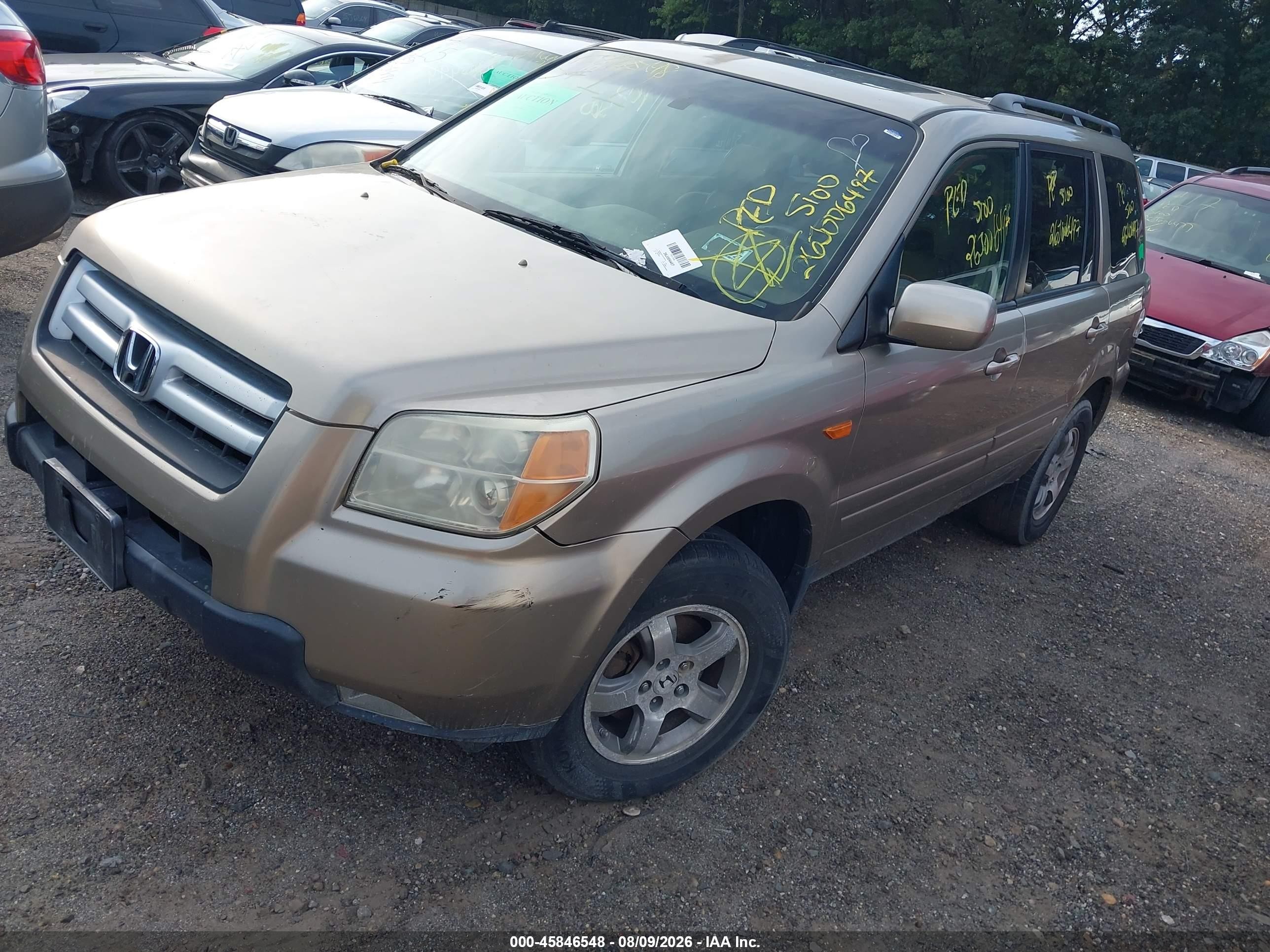 2006 Honda Pilot Ex-l Tan vin: 2HKYF18646H540088