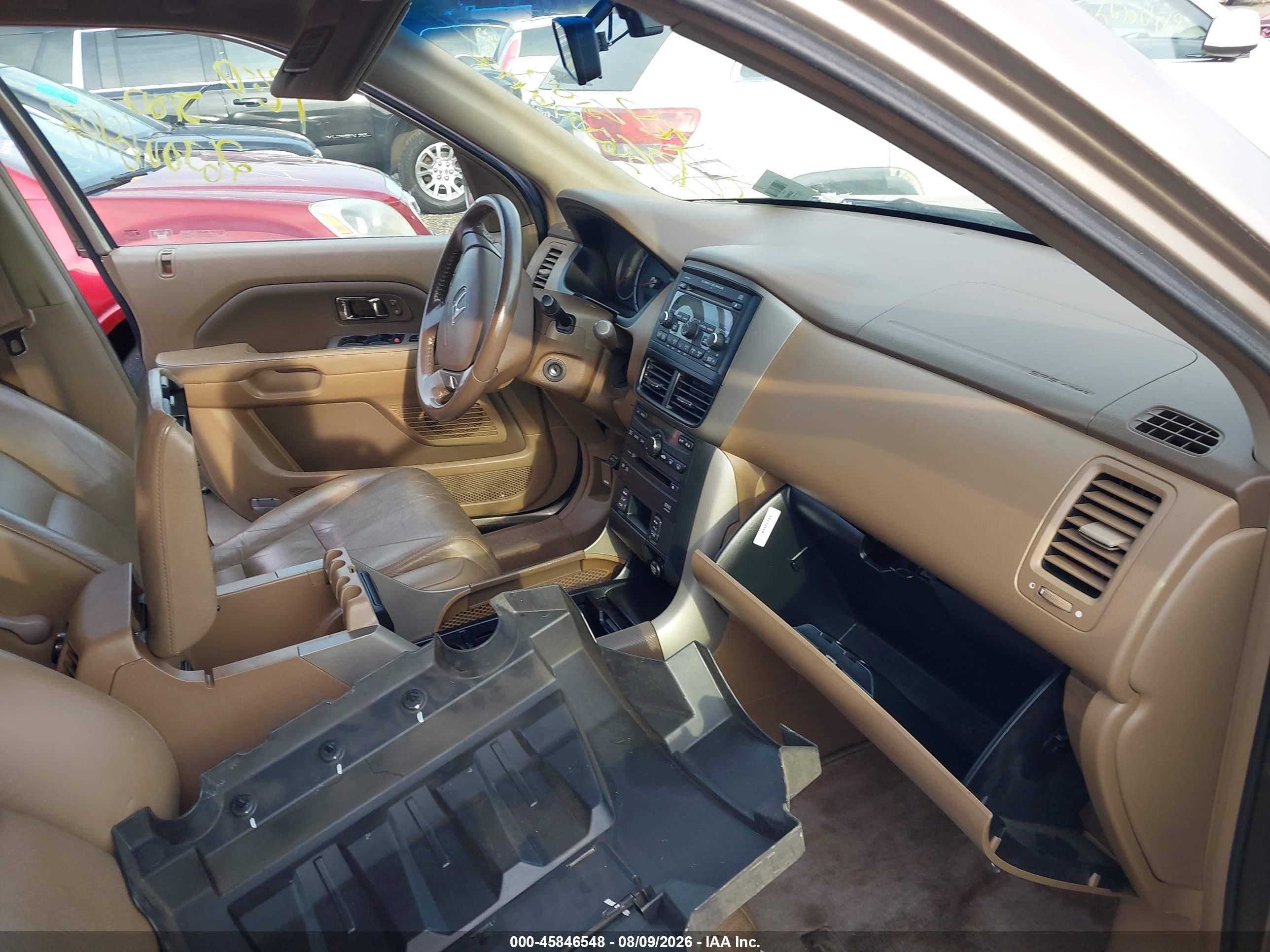 2006 Honda Pilot Ex-l Tan vin: 2HKYF18646H540088