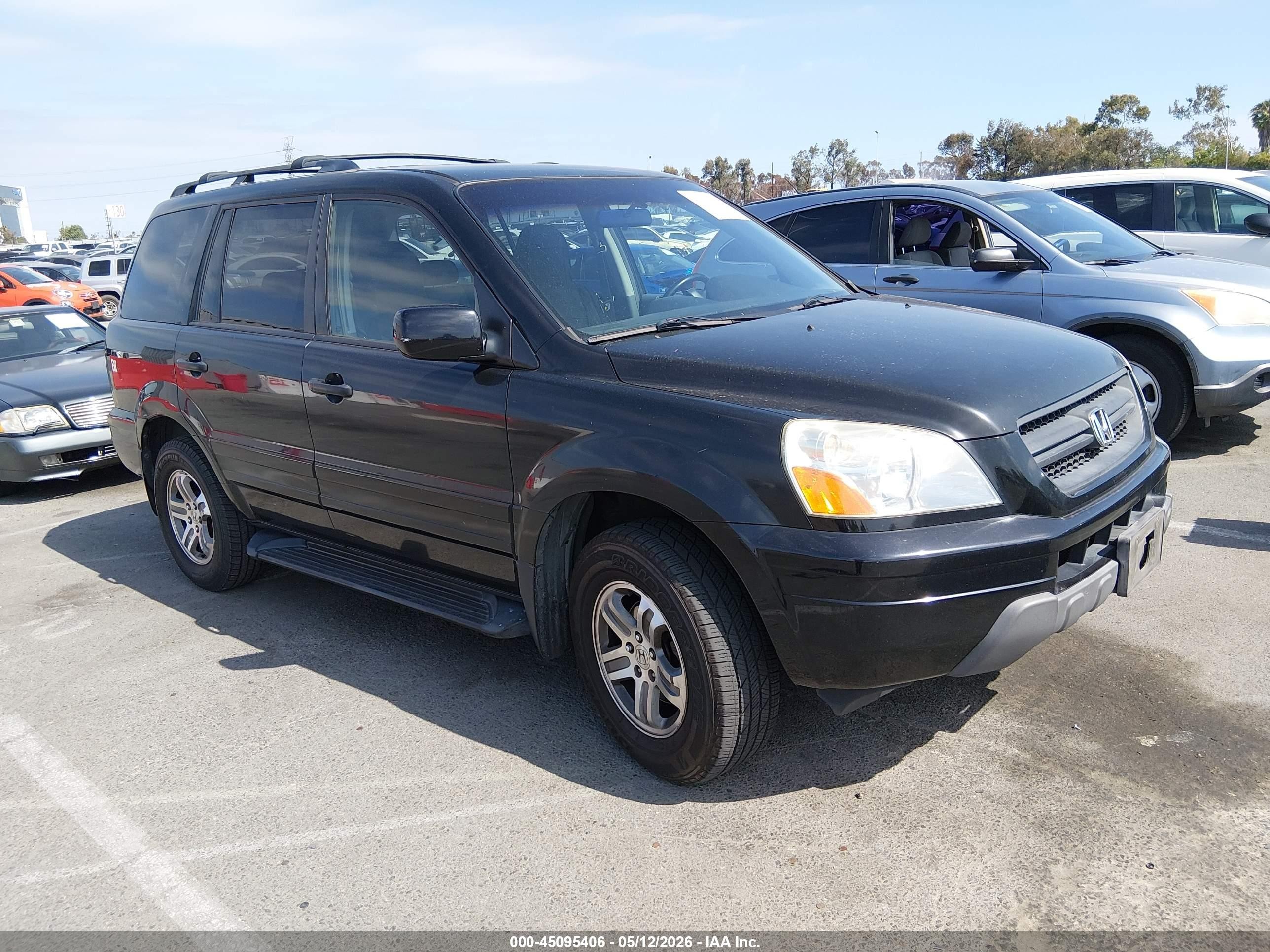 2003 Honda Pilot Ex-l Black vin: 2HKYF18653H543478