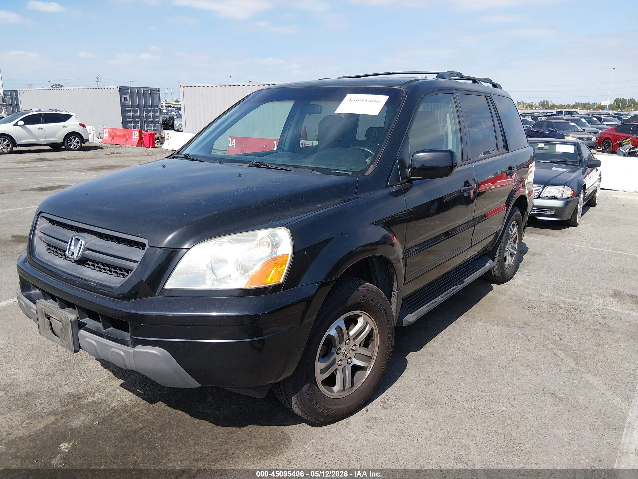 2003 Honda Pilot Ex-l Black vin: 2HKYF18653H543478