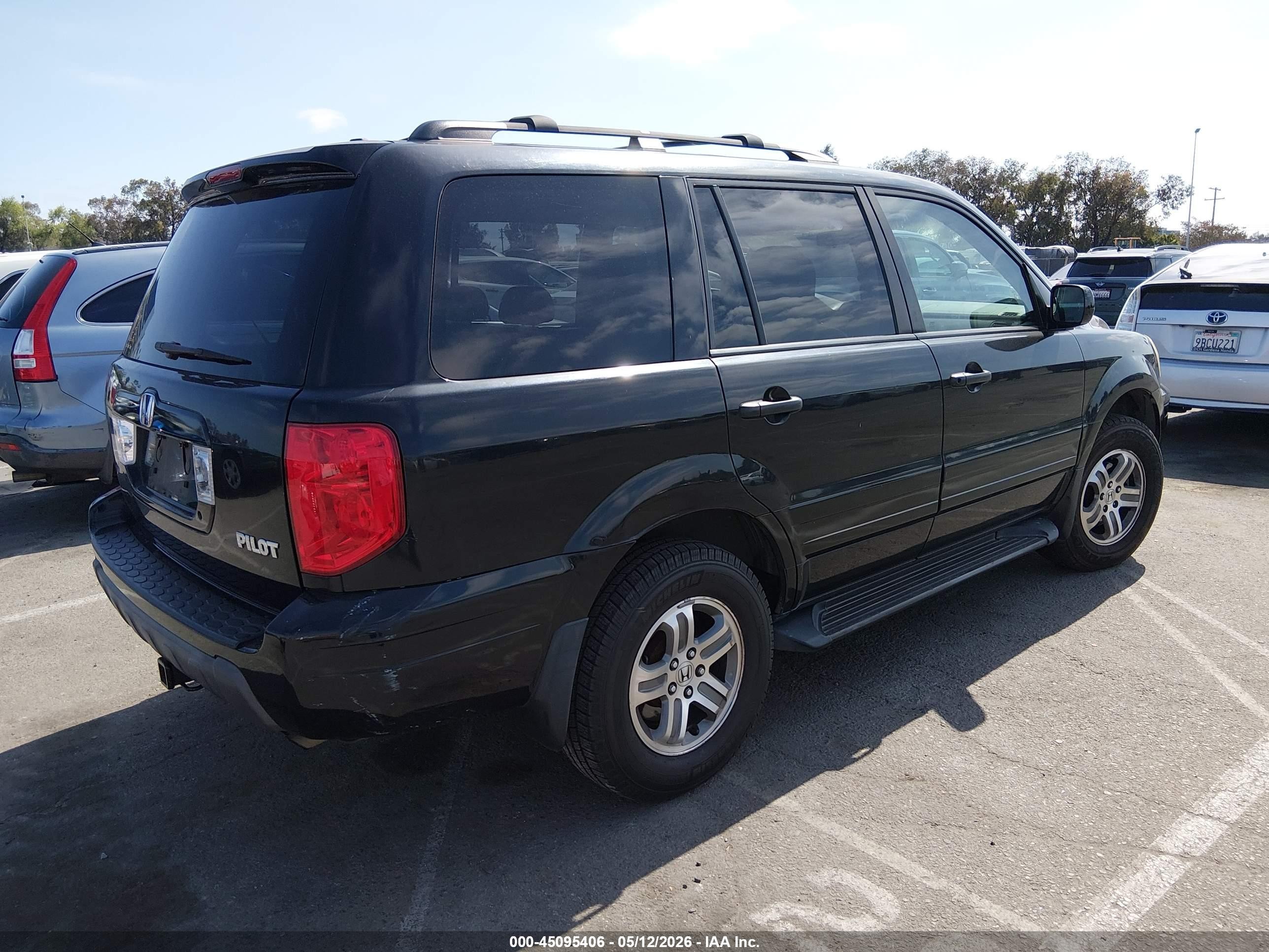 2003 Honda Pilot Ex-l Black vin: 2HKYF18653H543478