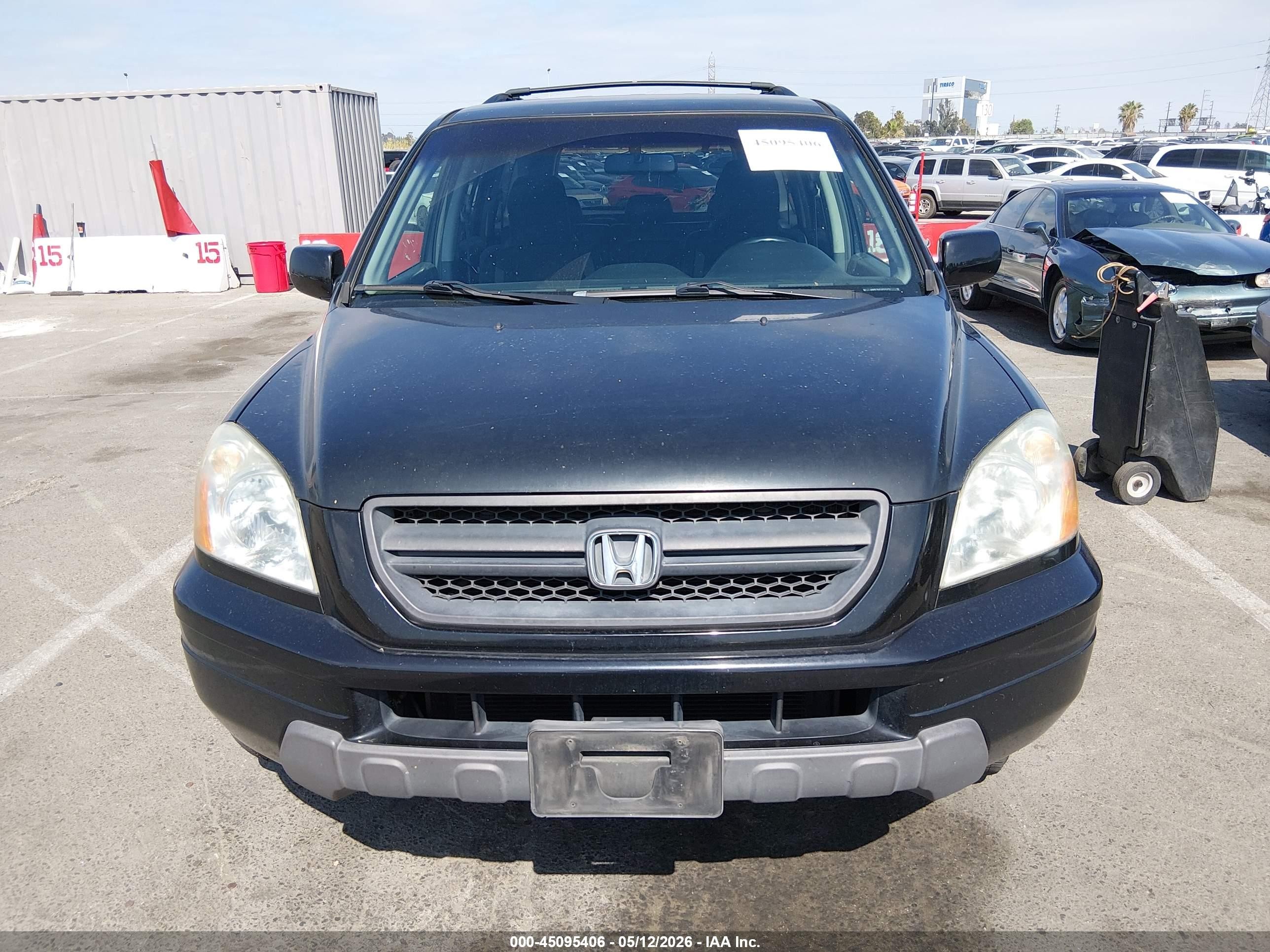 2003 Honda Pilot Ex-l Black vin: 2HKYF18653H543478