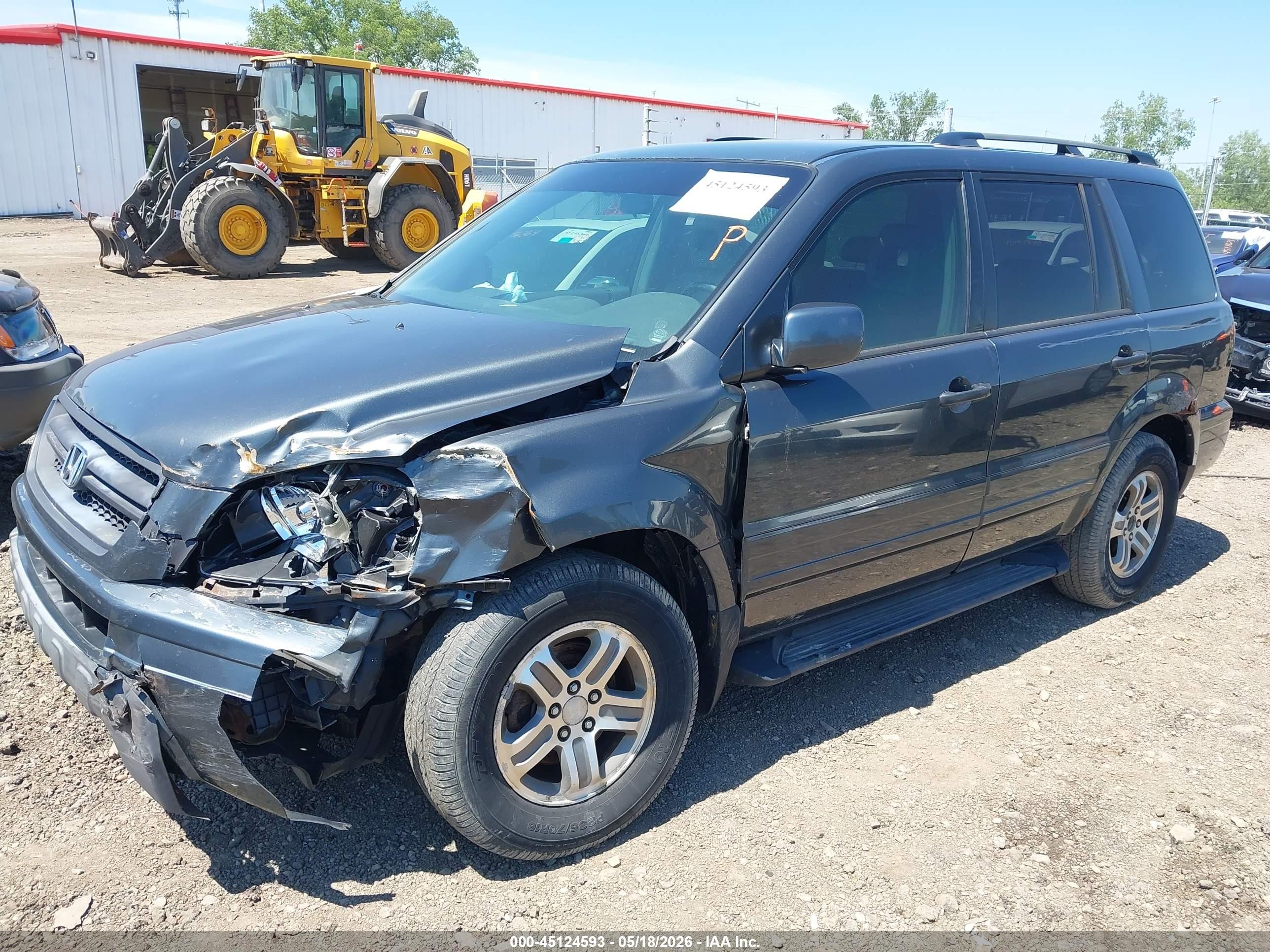2004 Honda Pilot Ex-l Gray vin: 2HKYF18654H518257