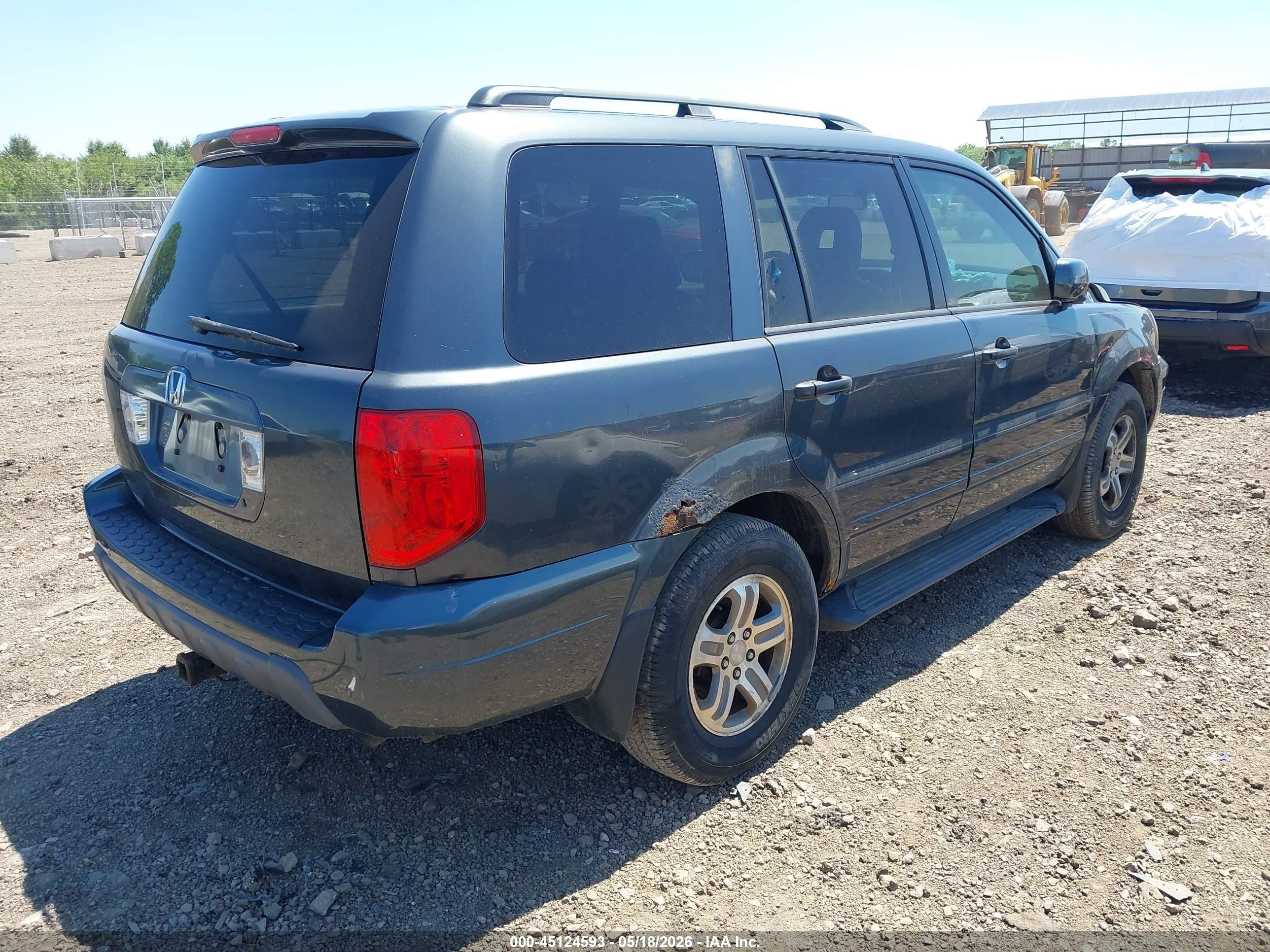 2004 Honda Pilot Ex-l Gray vin: 2HKYF18654H518257