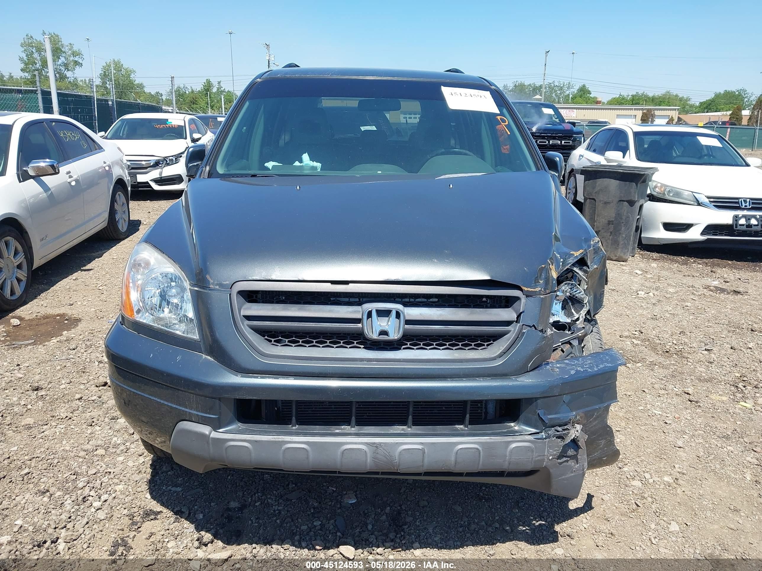 2004 Honda Pilot Ex-l Gray vin: 2HKYF18654H518257