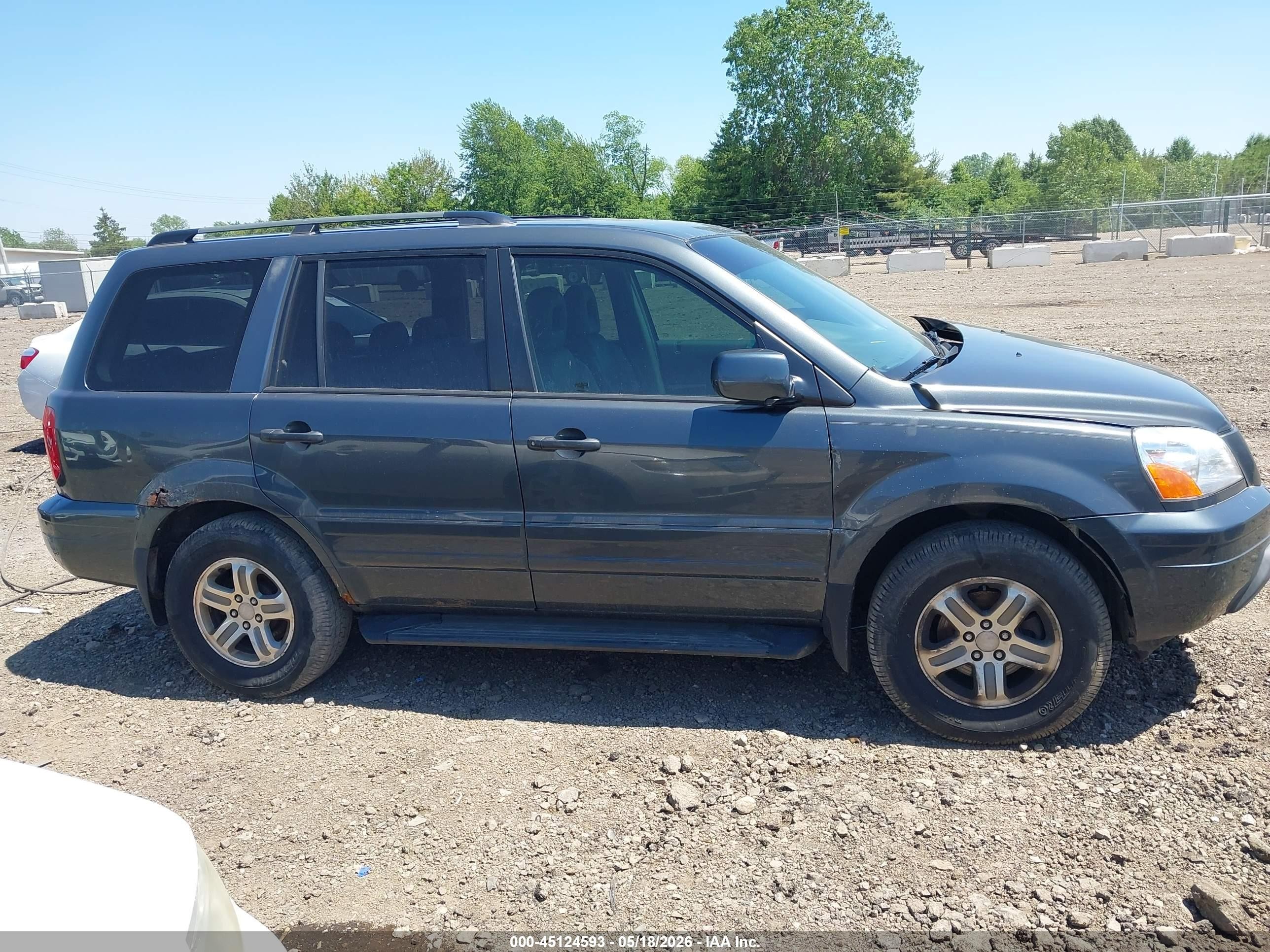 2004 Honda Pilot Ex-l Gray vin: 2HKYF18654H518257