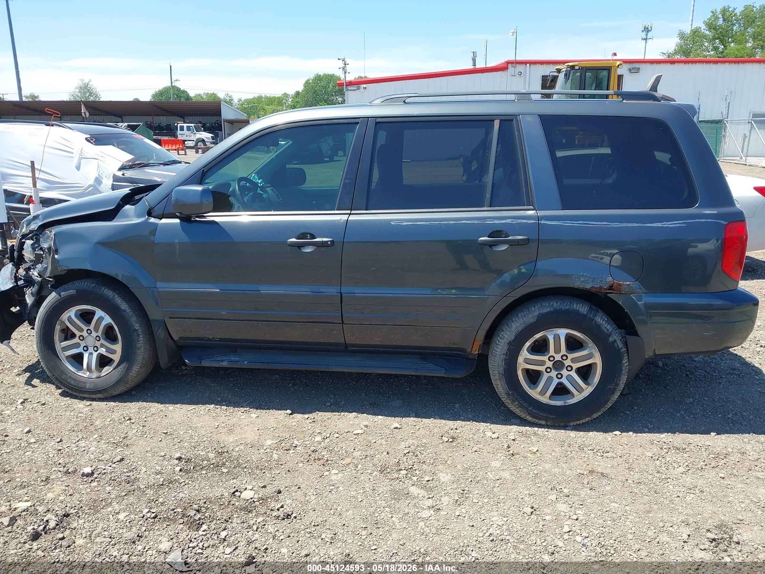 2004 Honda Pilot Ex-l Gray vin: 2HKYF18654H518257