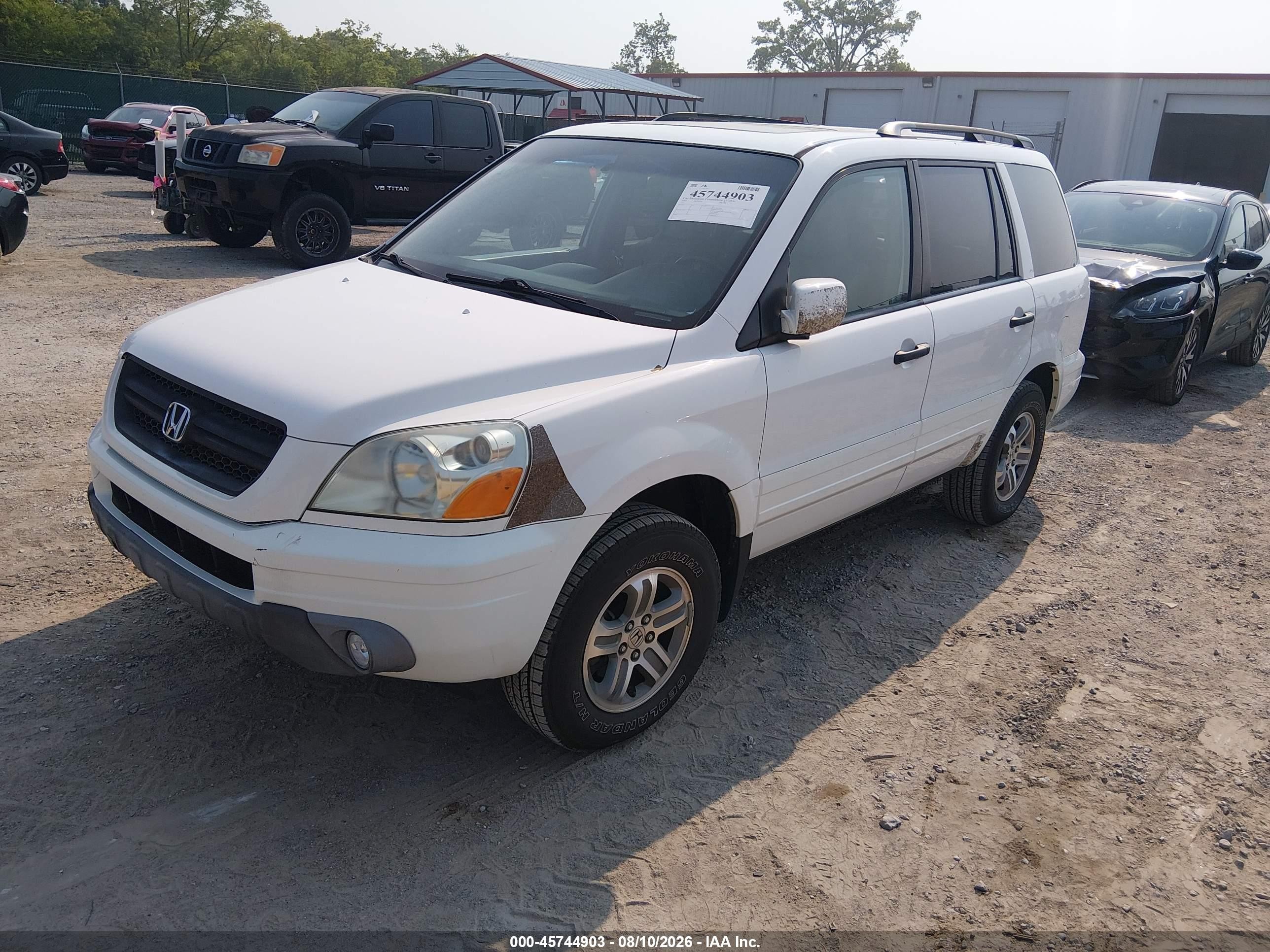 2005 Honda Pilot Ex-l White vin: 2HKYF18655H516560
