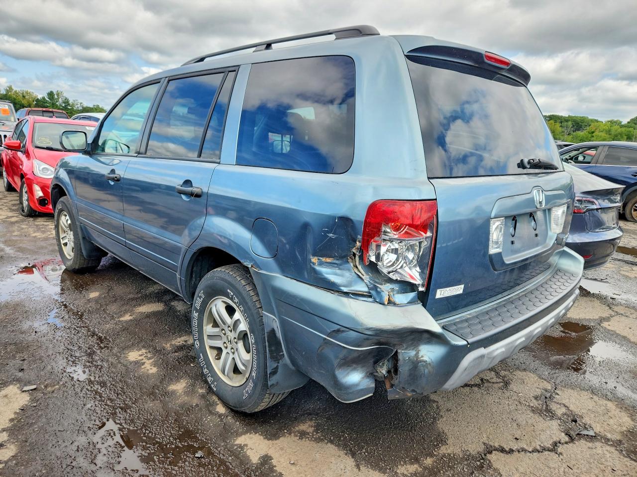 2005 Honda Pilot Exl Синий vin: 2HKYF18655H545010