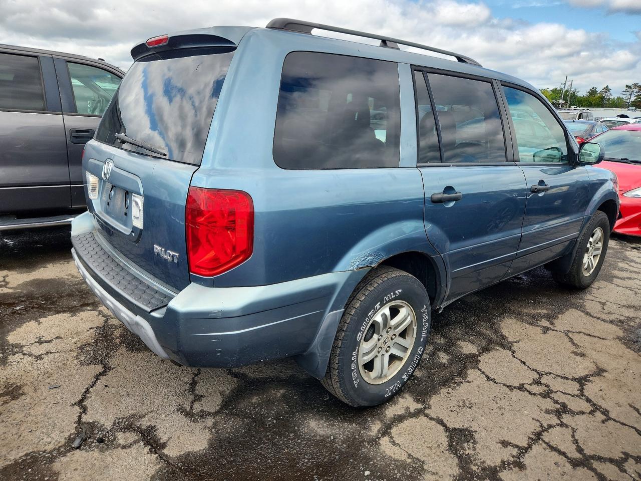2005 Honda Pilot Exl Синий vin: 2HKYF18655H545010