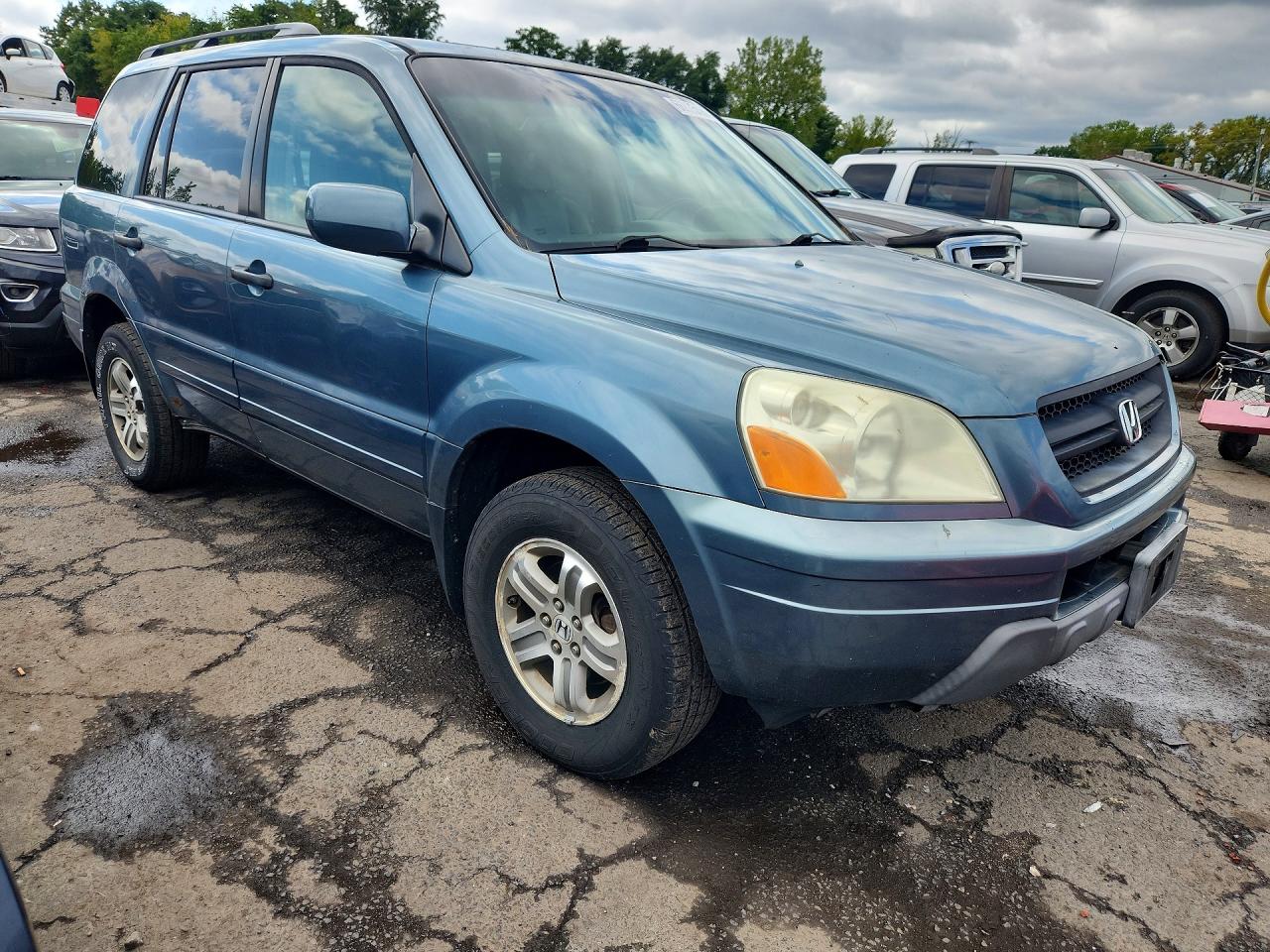 2005 Honda Pilot Exl Синий vin: 2HKYF18655H545010
