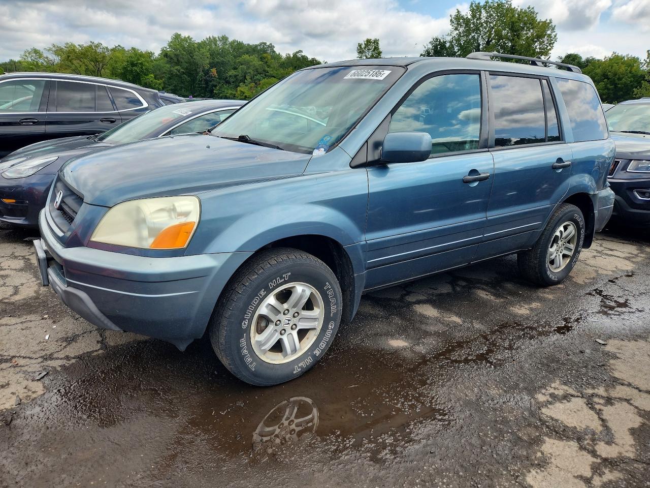 2005 Honda Pilot Exl Синий vin: 2HKYF18655H545010