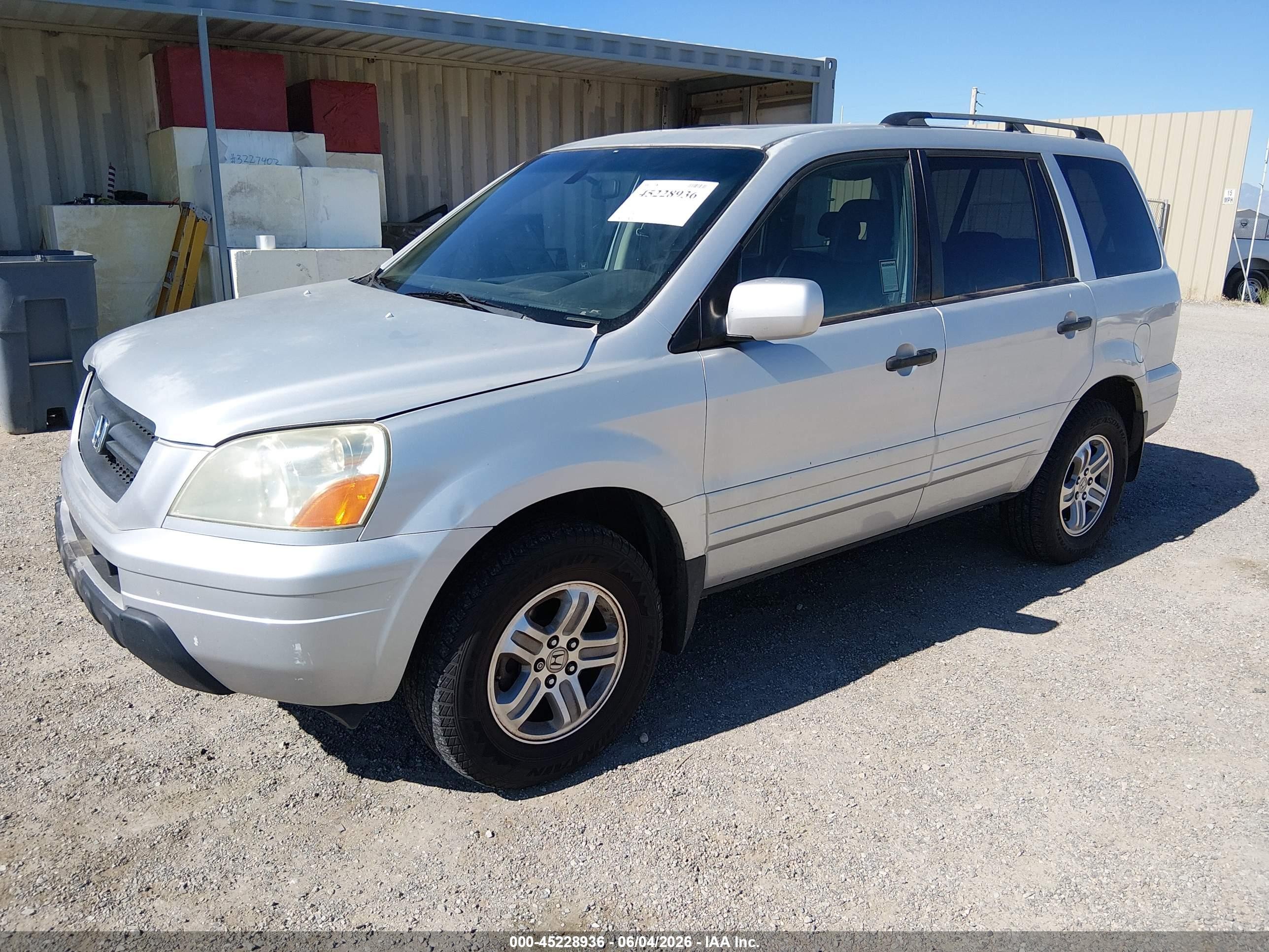 2005 Honda Pilot Ex-l Gray vin: 2HKYF18655H546481