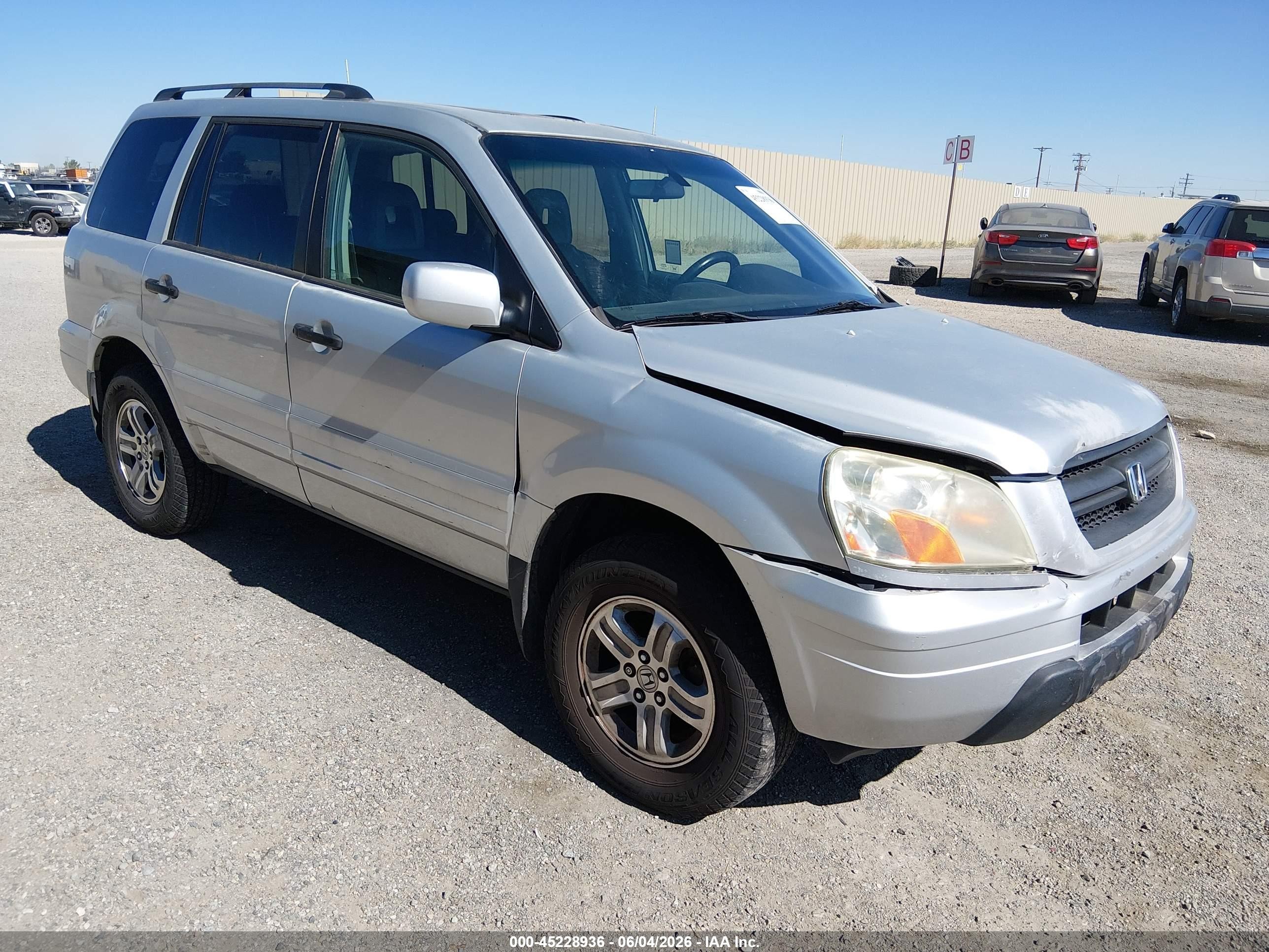 2005 Honda Pilot Ex-l Gray vin: 2HKYF18655H546481