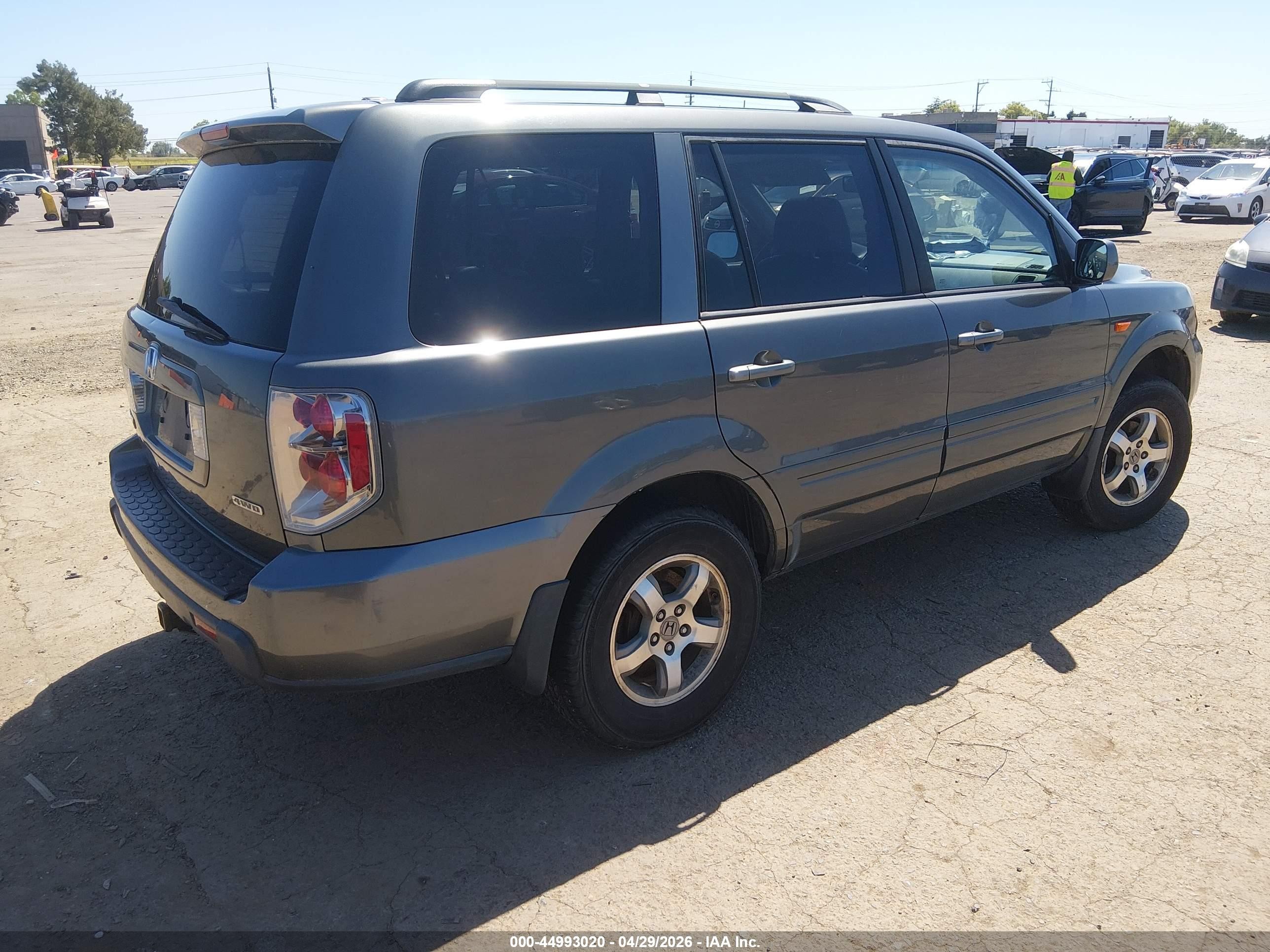 2007 Honda Pilot Ex-l Gray vin: 2HKYF18657H504315