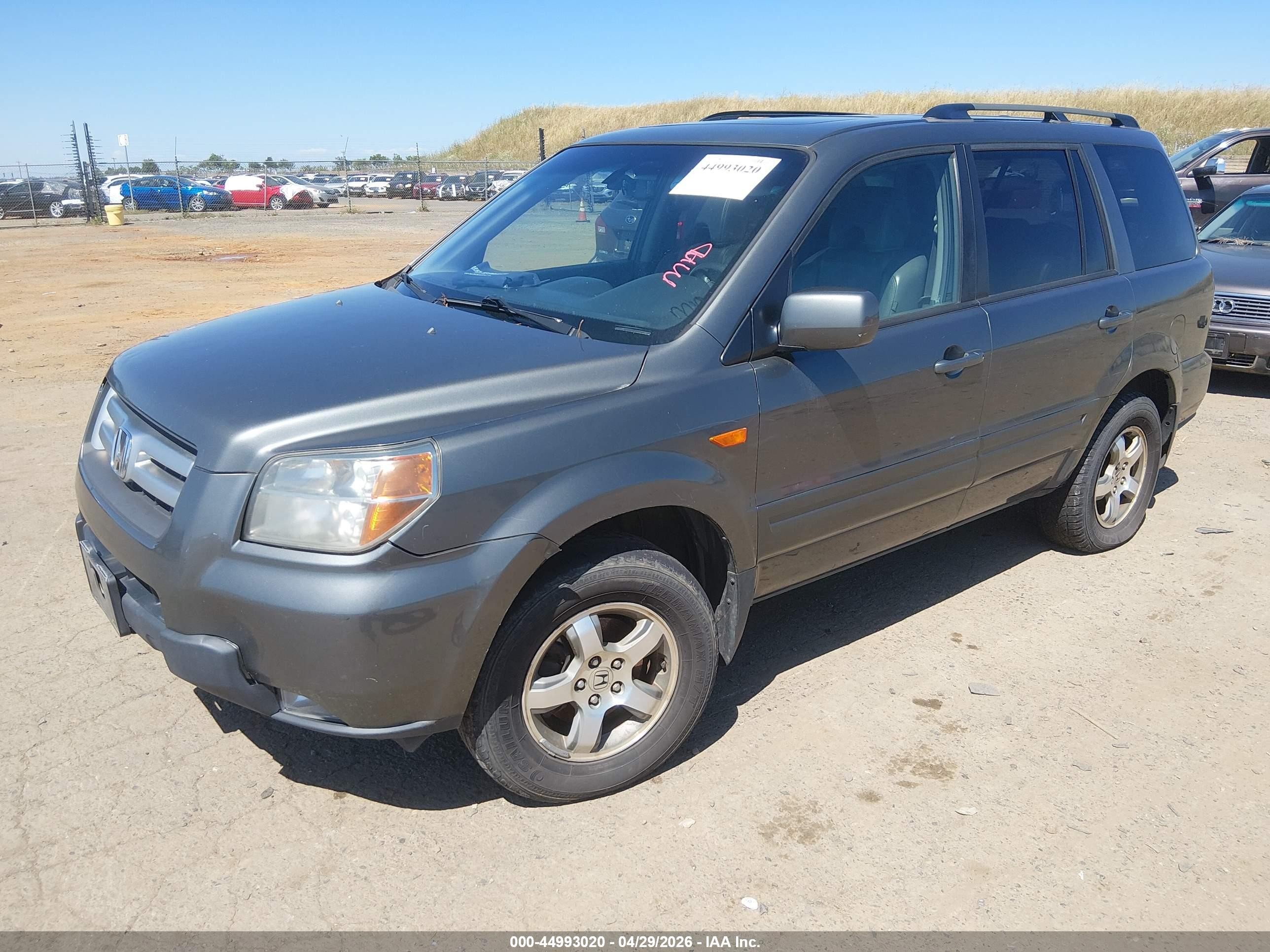 2007 Honda Pilot Ex-l Gray vin: 2HKYF18657H504315