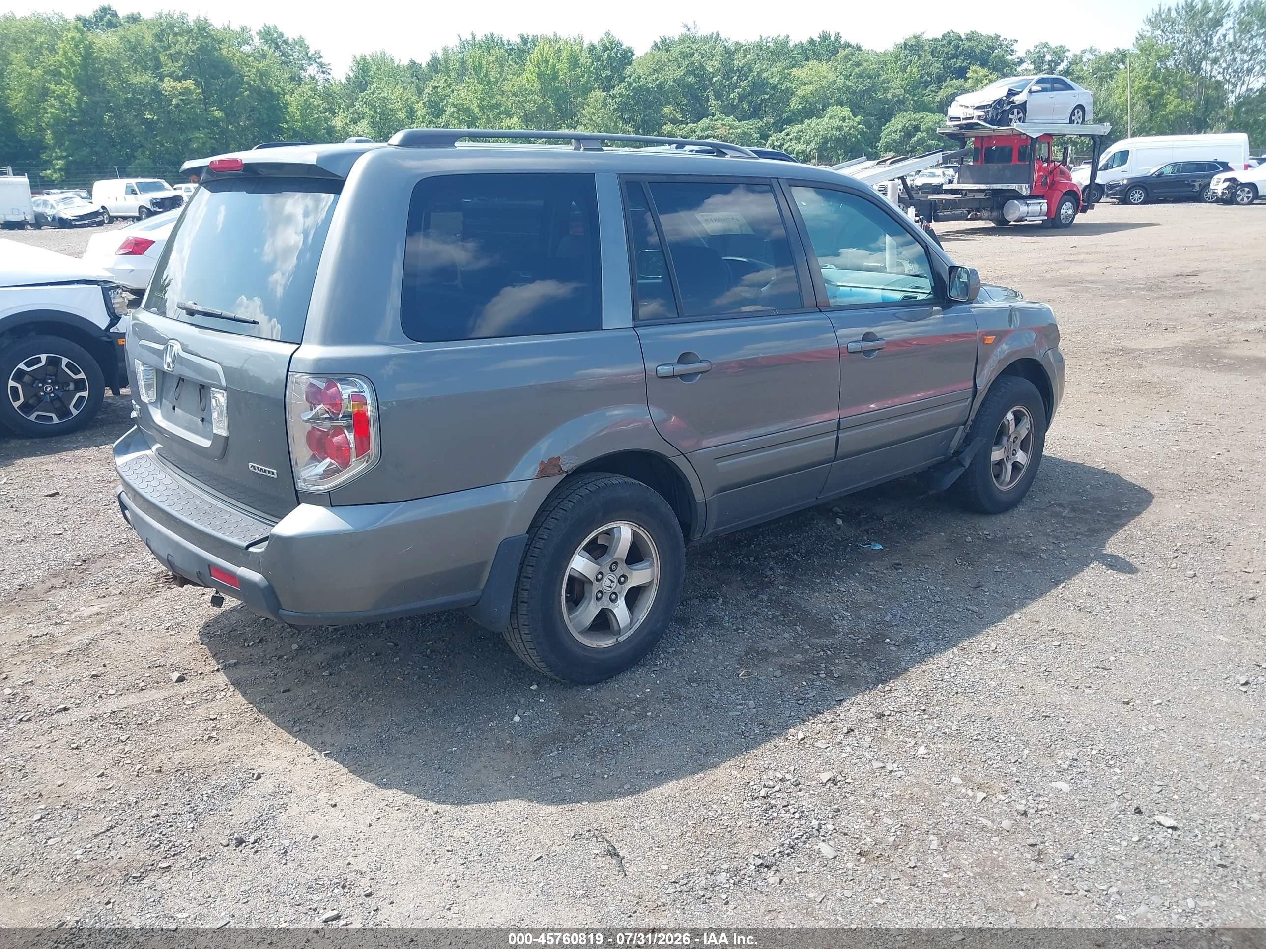 2007 Honda Pilot Ex-l Серый vin: 2HKYF18657H507425