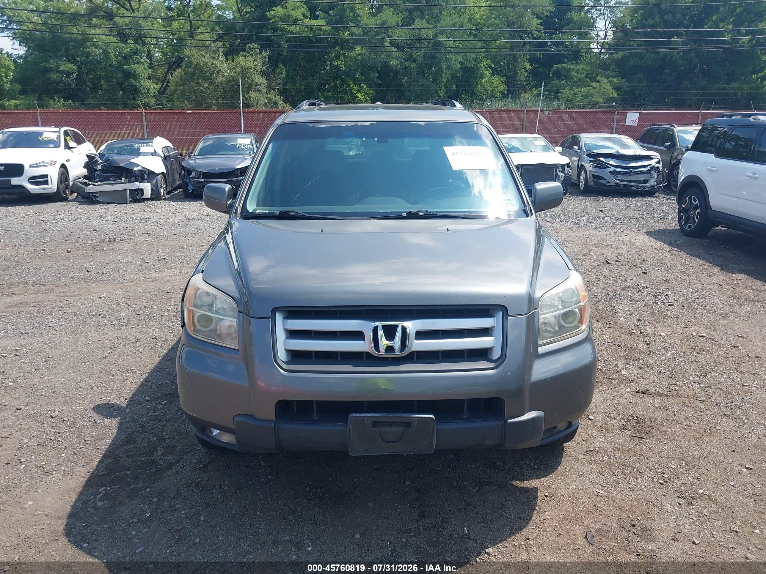 2007 Honda Pilot Ex-l Серый vin: 2HKYF18657H507425
