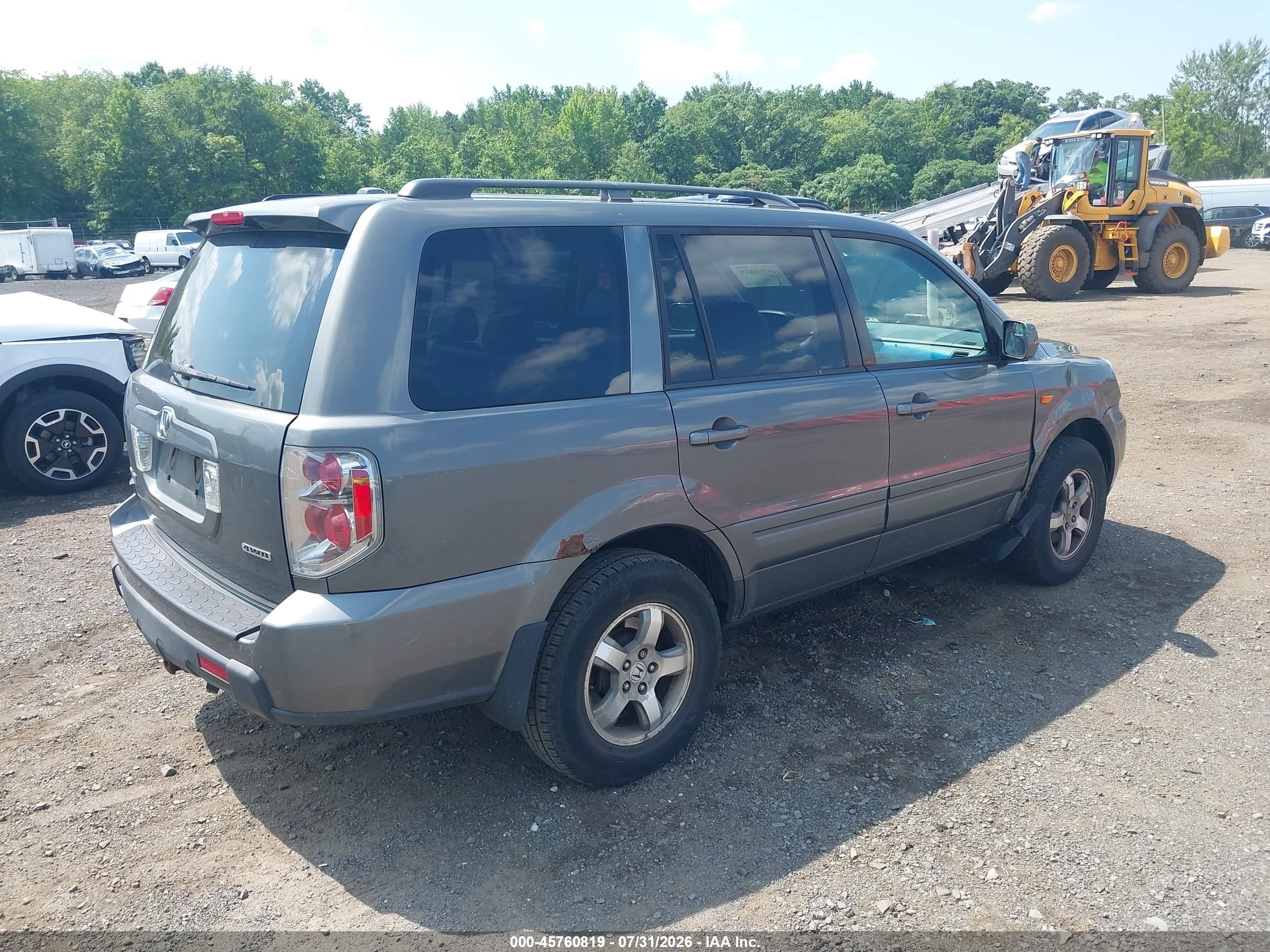2007 Honda Pilot Ex-l Серый vin: 2HKYF18657H507425