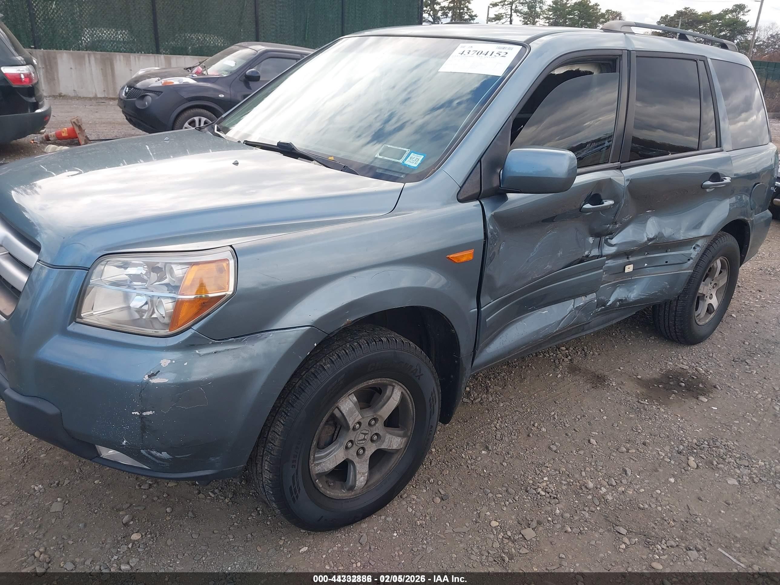 2007 Honda Pilot Ex-l Blue vin: 2HKYF18657H519624