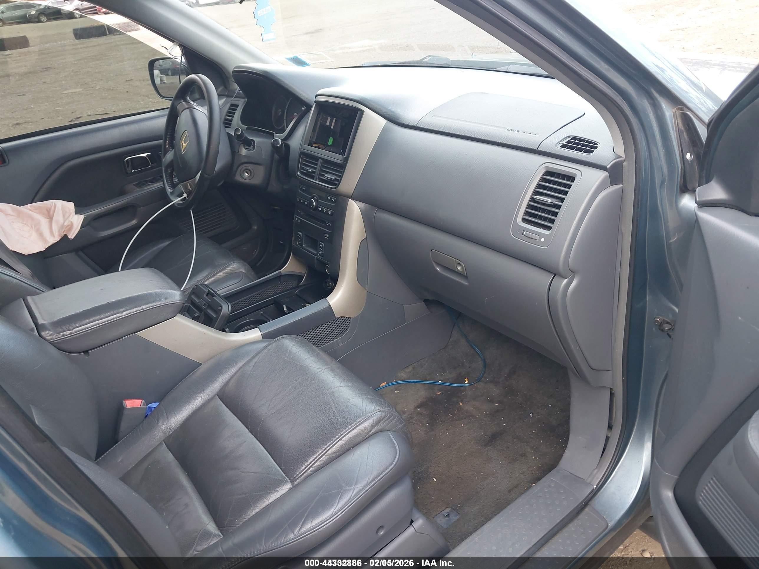 2007 Honda Pilot Ex-l Blue vin: 2HKYF18657H519624