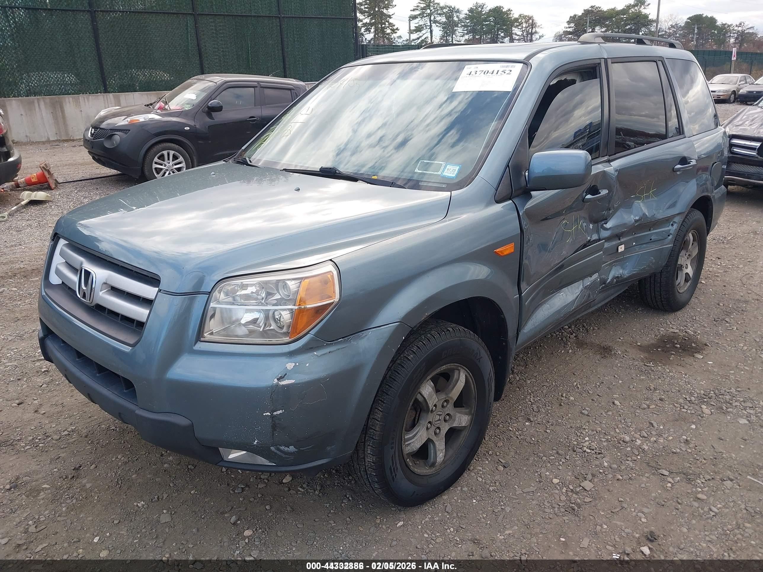 2007 Honda Pilot Ex-l Blue vin: 2HKYF18657H519624