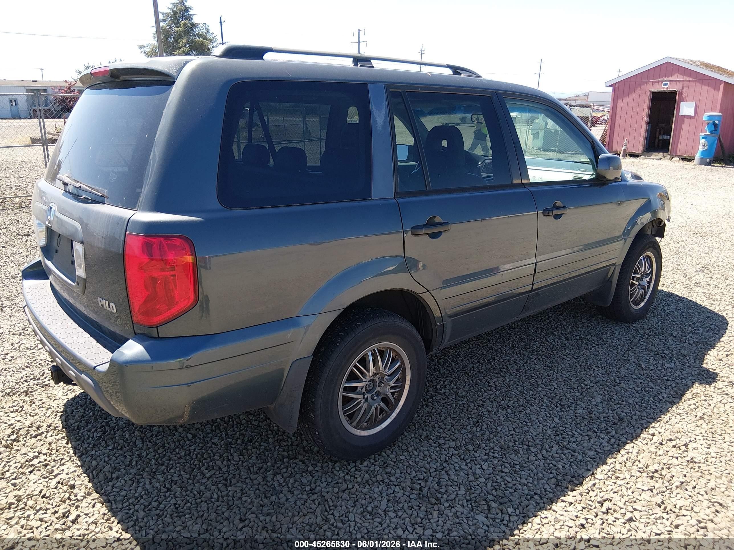2005 Honda Pilot Ex-l Gray vin: 2HKYF18665H569672