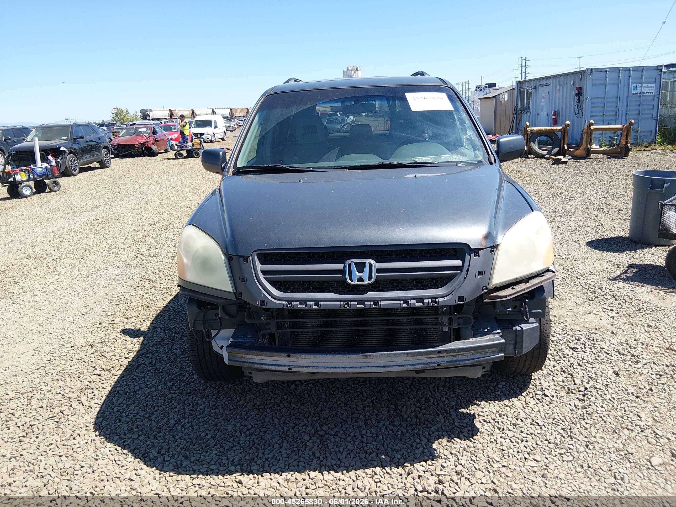 2005 Honda Pilot Ex-l Gray vin: 2HKYF18665H569672