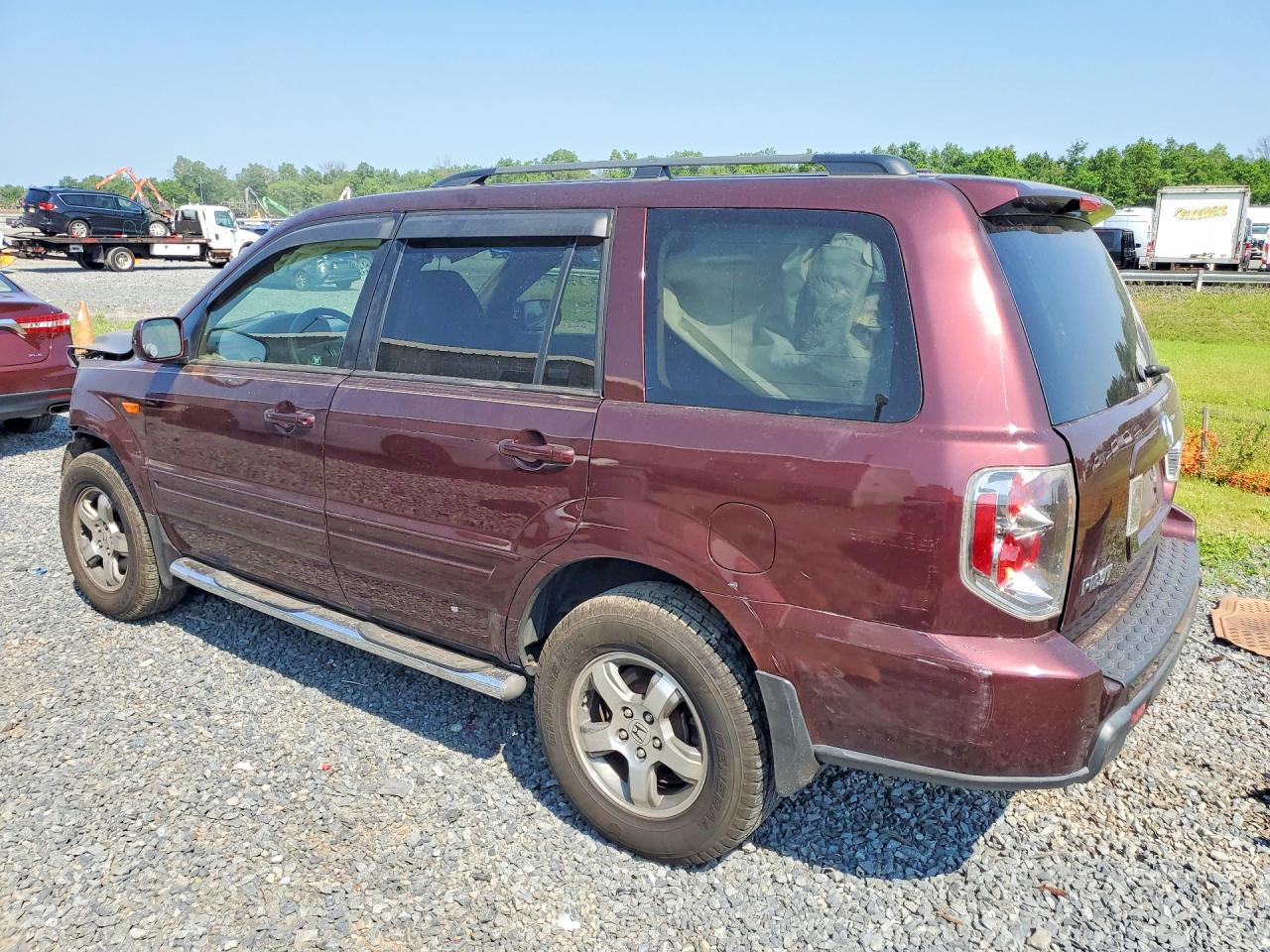 2007 Honda Pilot Exl Бордовый vin: 2HKYF18667H526081