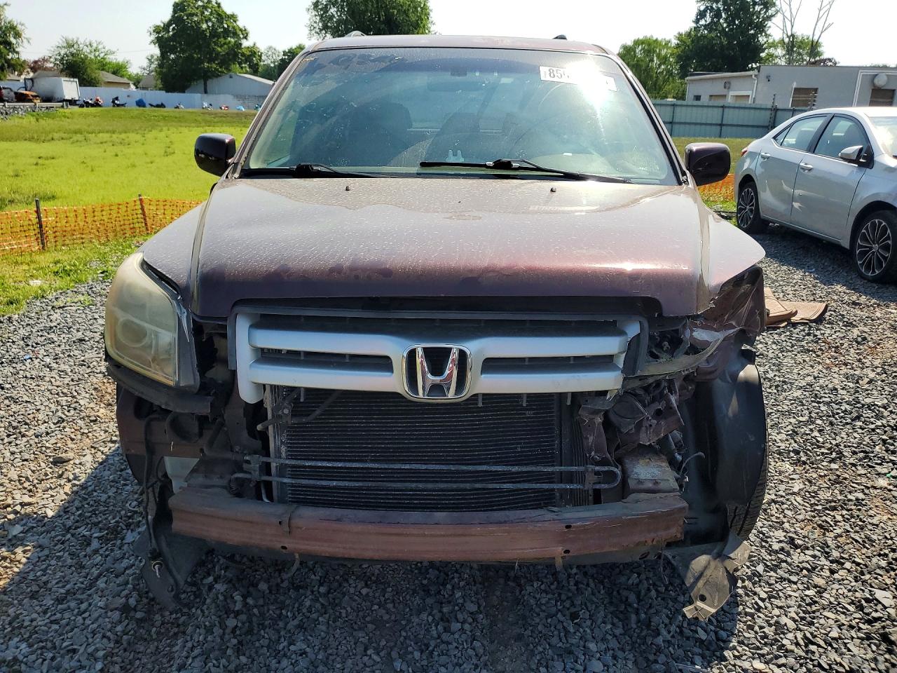 2007 Honda Pilot Exl Бордовый vin: 2HKYF18667H526081