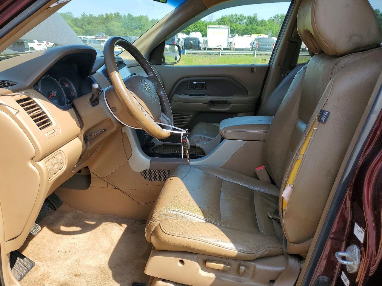 2007 Honda Pilot Exl Бордовый vin: 2HKYF18667H526081