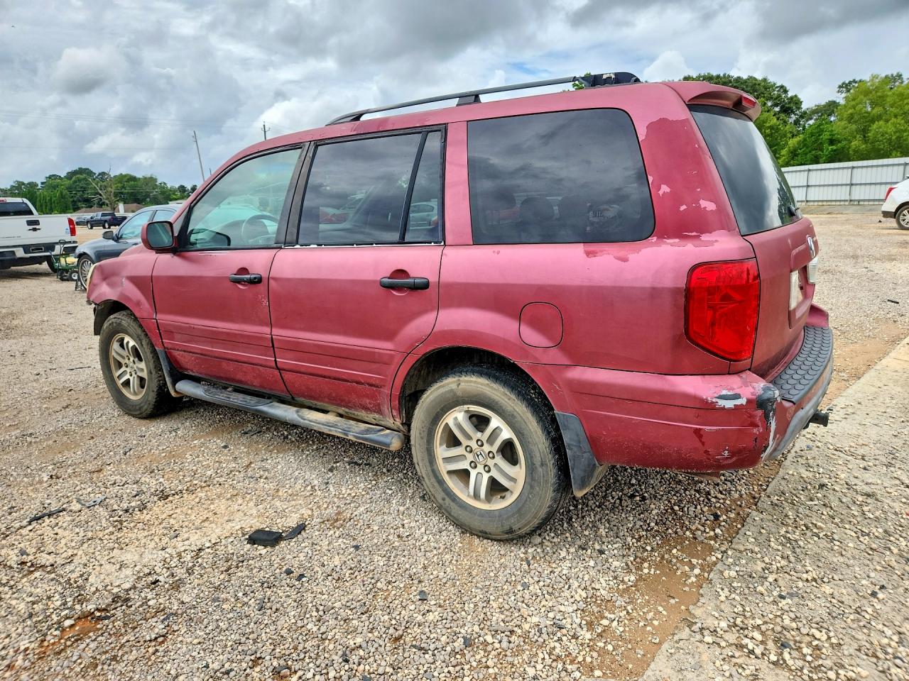2003 Honda Pilot Exl Red vin: 2HKYF18673H501586