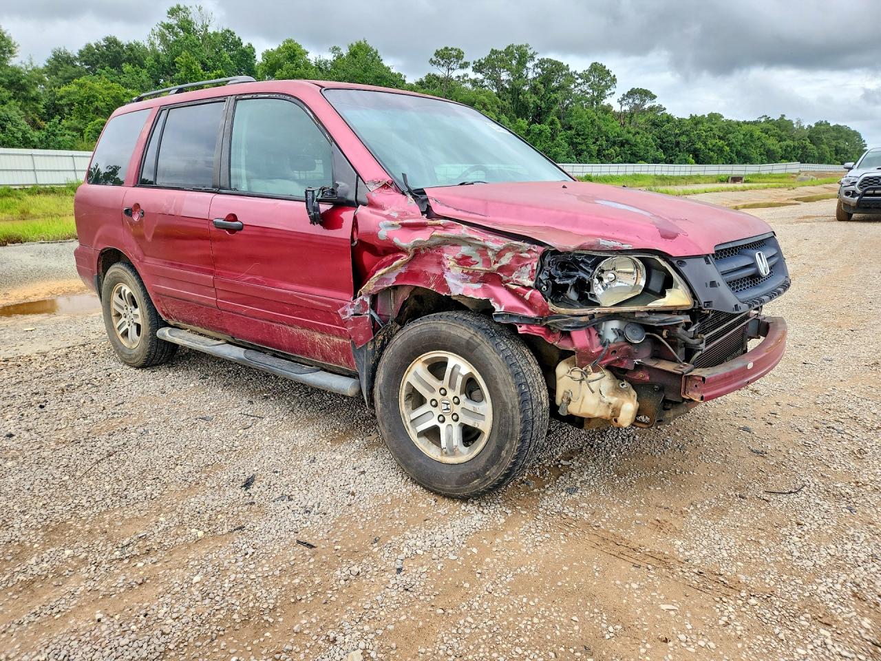 2003 Honda Pilot Exl Red vin: 2HKYF18673H501586