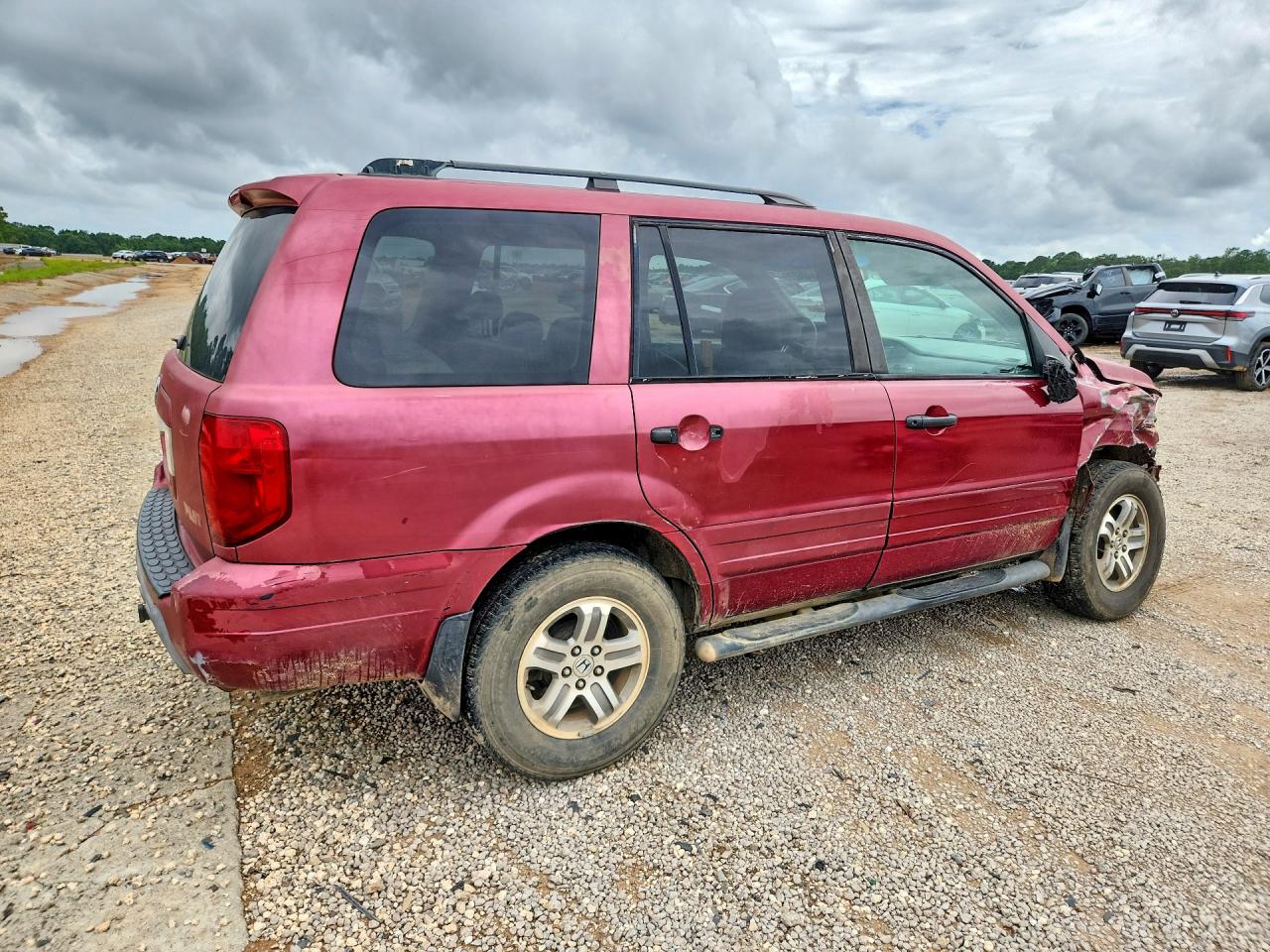 2003 Honda Pilot Exl Red vin: 2HKYF18673H501586