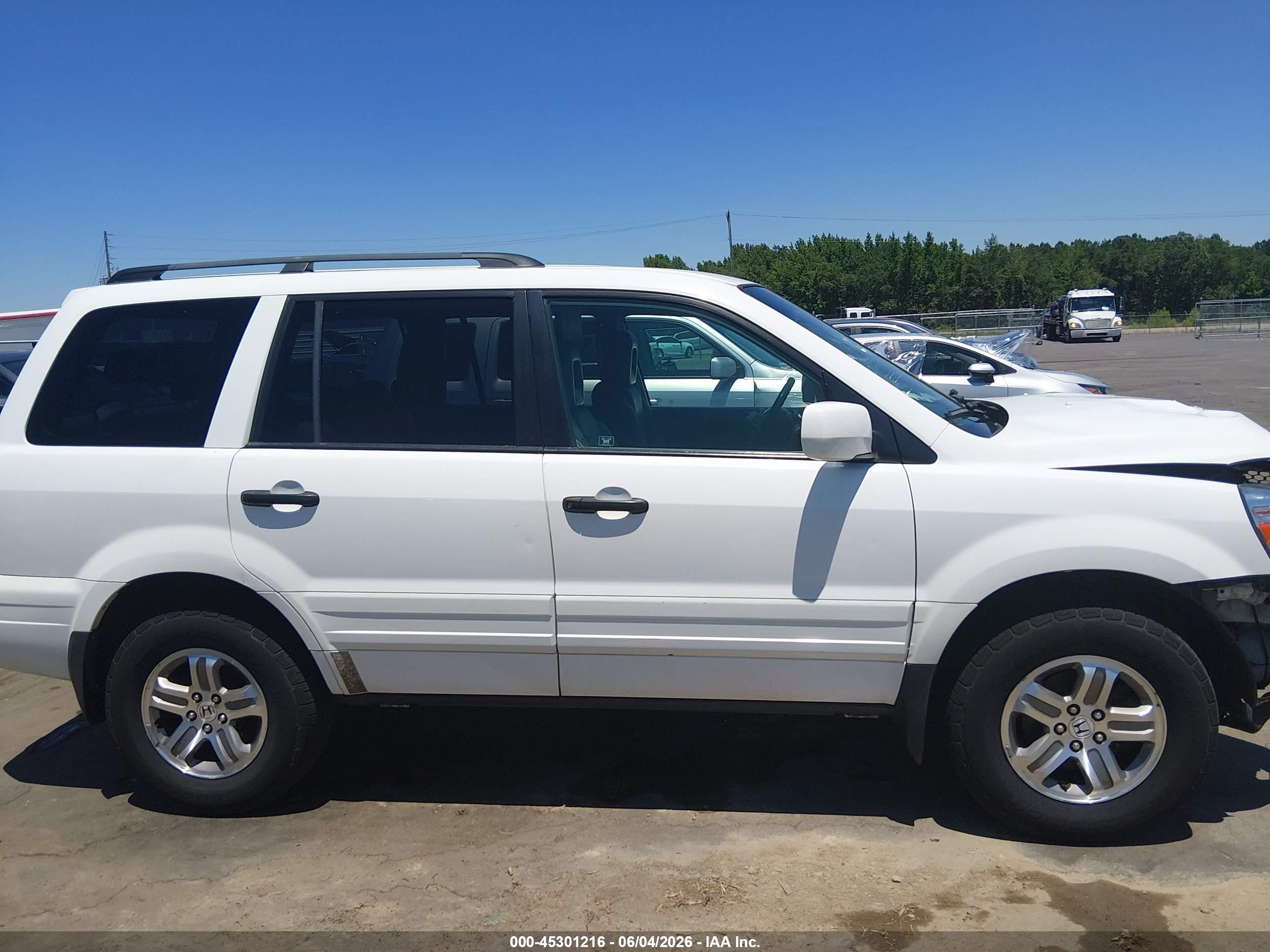 2003 Honda Pilot Ex-l White vin: 2HKYF18673H512264